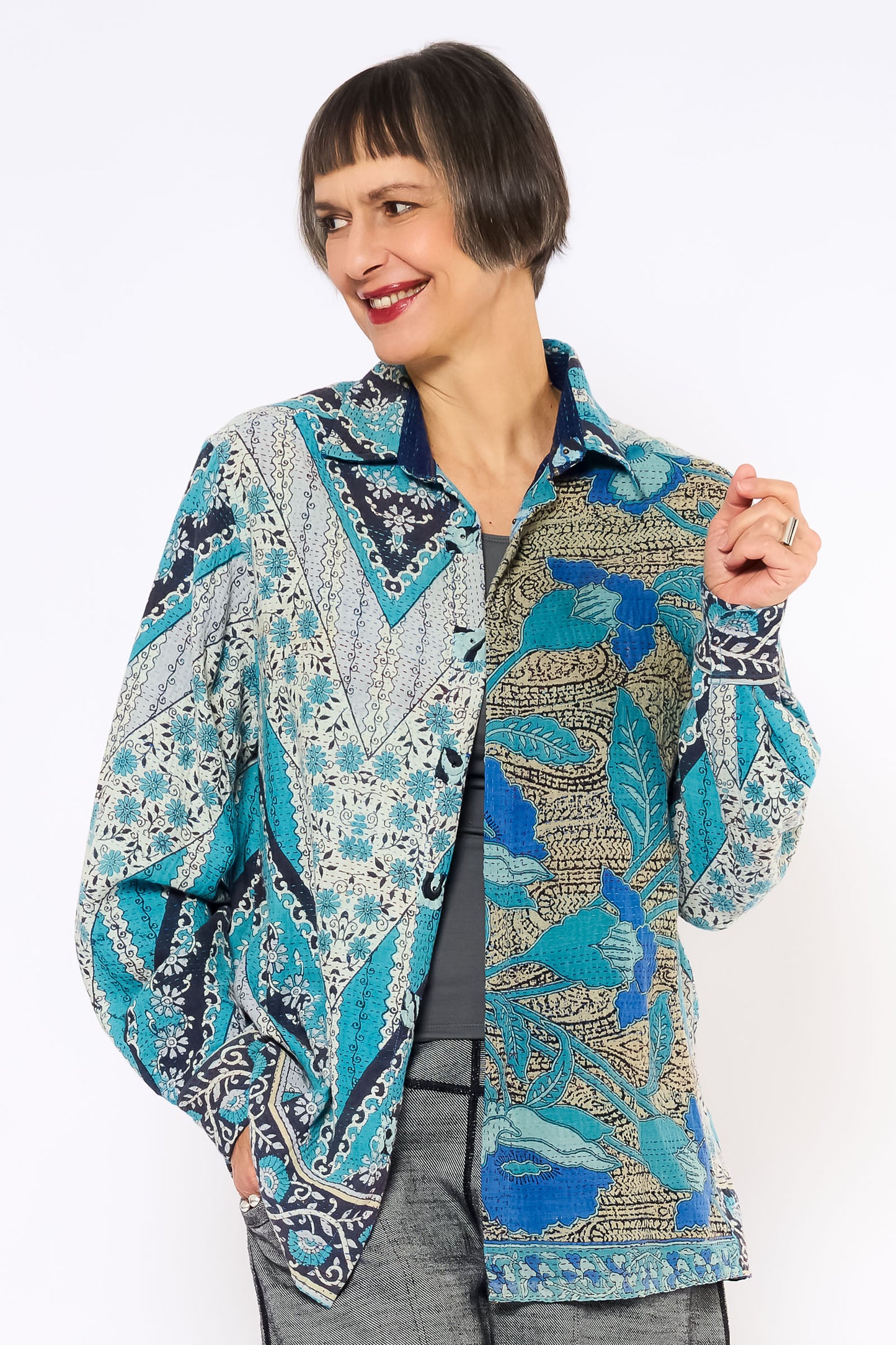 VINTAGE COTTON KANTHA UNI SHIRT - cv2557-0001m -