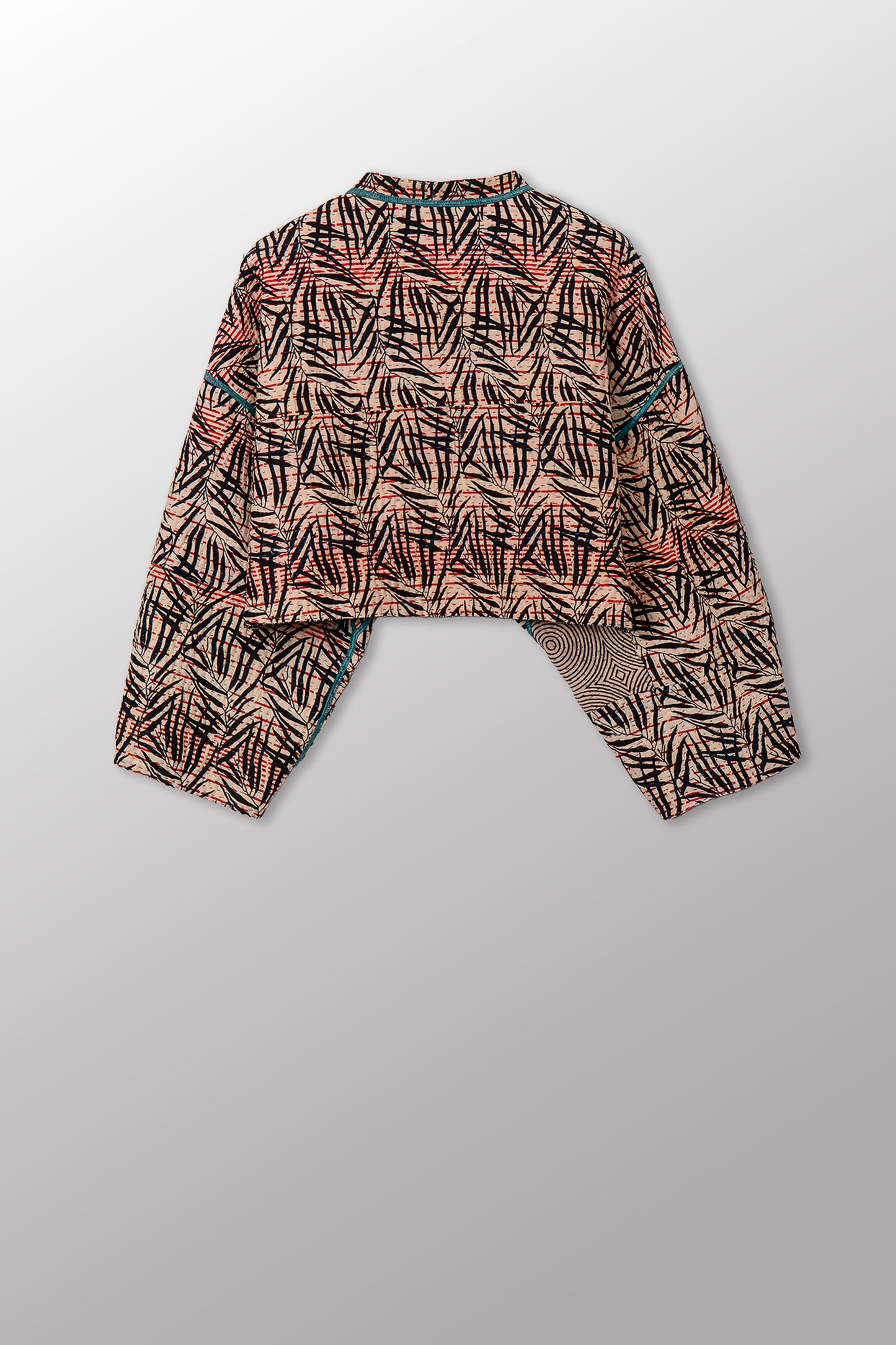 SOHO BAMBOO KANTHA SLEEVE JACKET - bo4090-blk -
