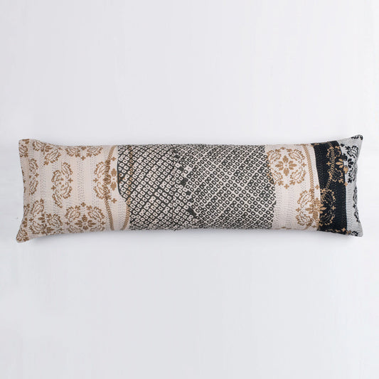 Cotton Ombre Handmade Kantha Lumber Pillow - Black
