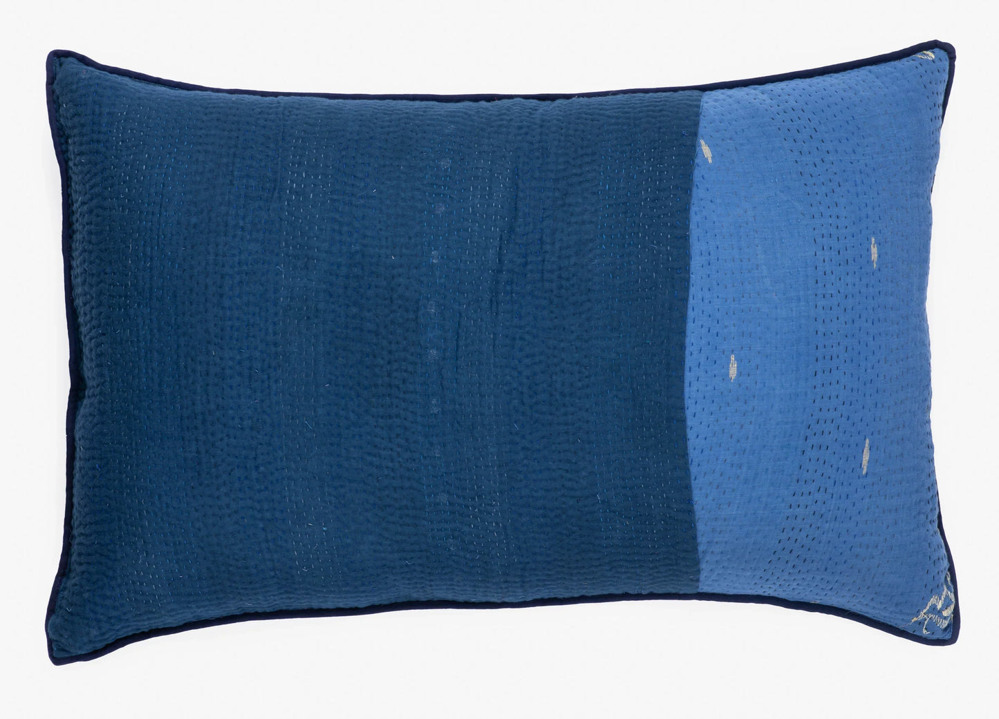 Landscape Handmade Vintage Kantha Pillow -Navy