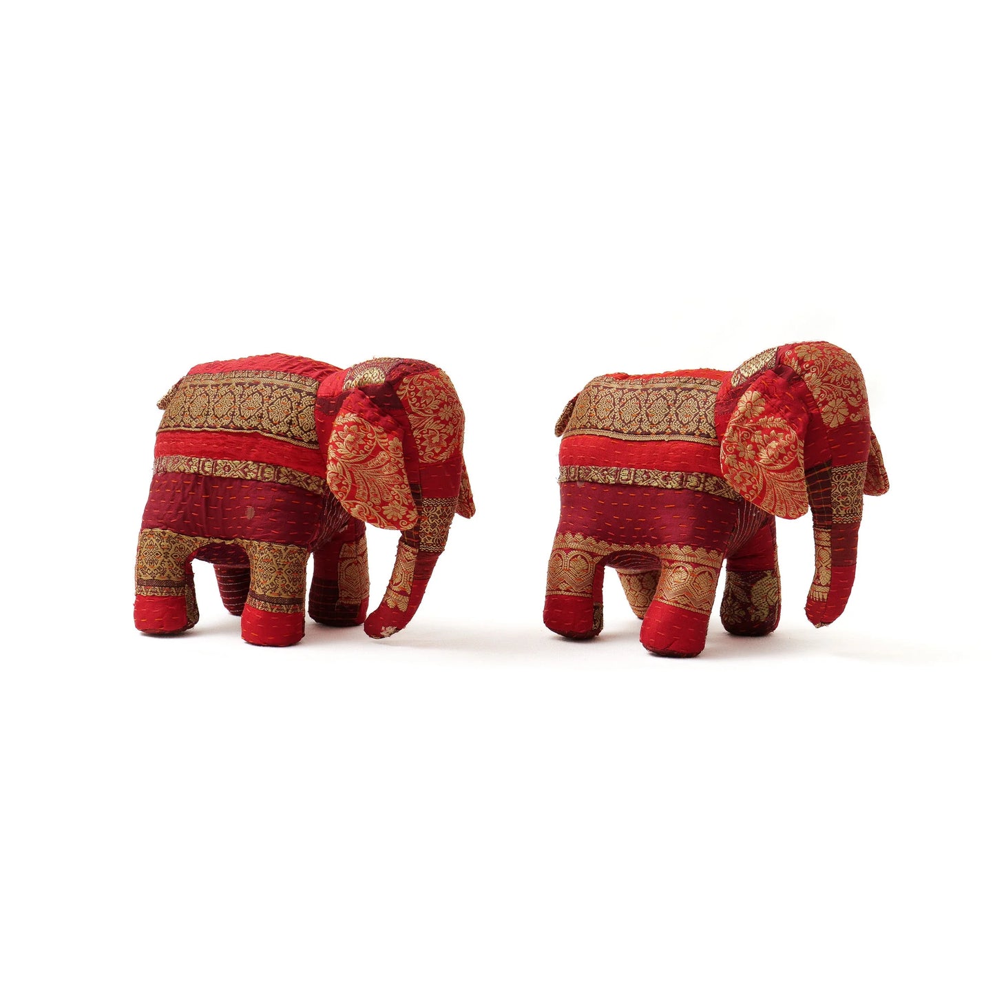 Jewel Striped metallic kantha Elephant Soft Toy