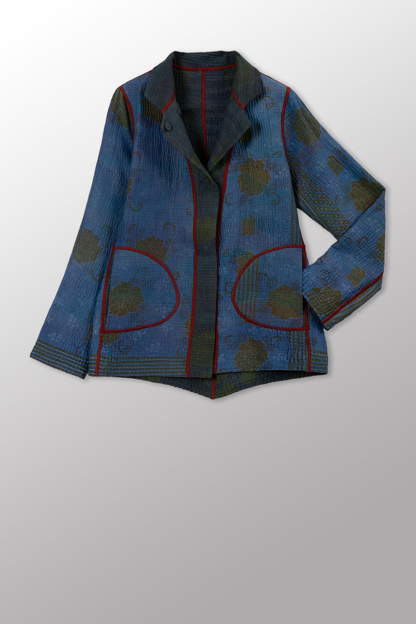 COTTON OVERDYE KANTHA SIMPLE JKT - ov4022-cblu001m -