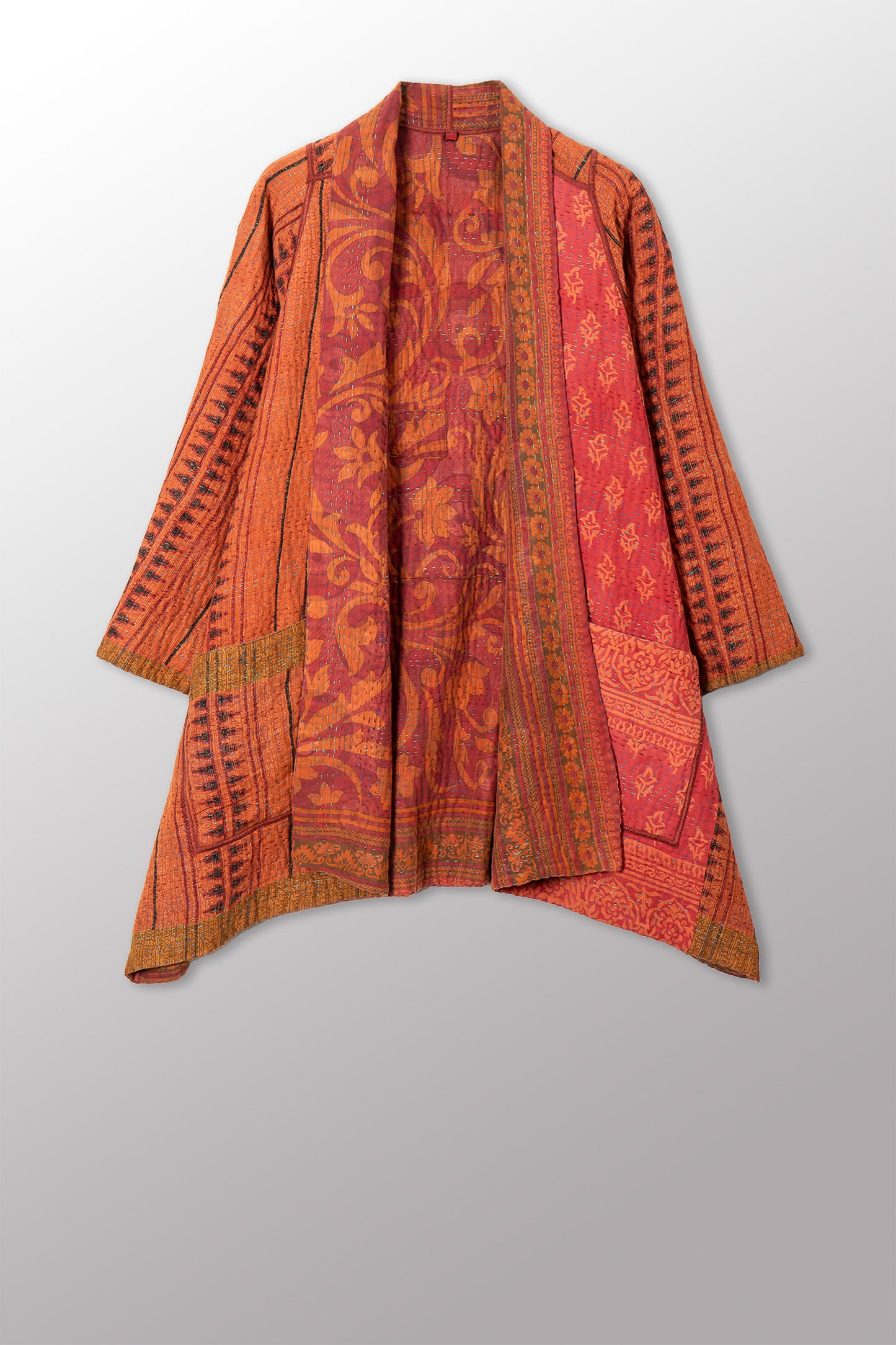 COTTON OVERDYE KANTHA A-LINE JKT - ov4003-corg036a -