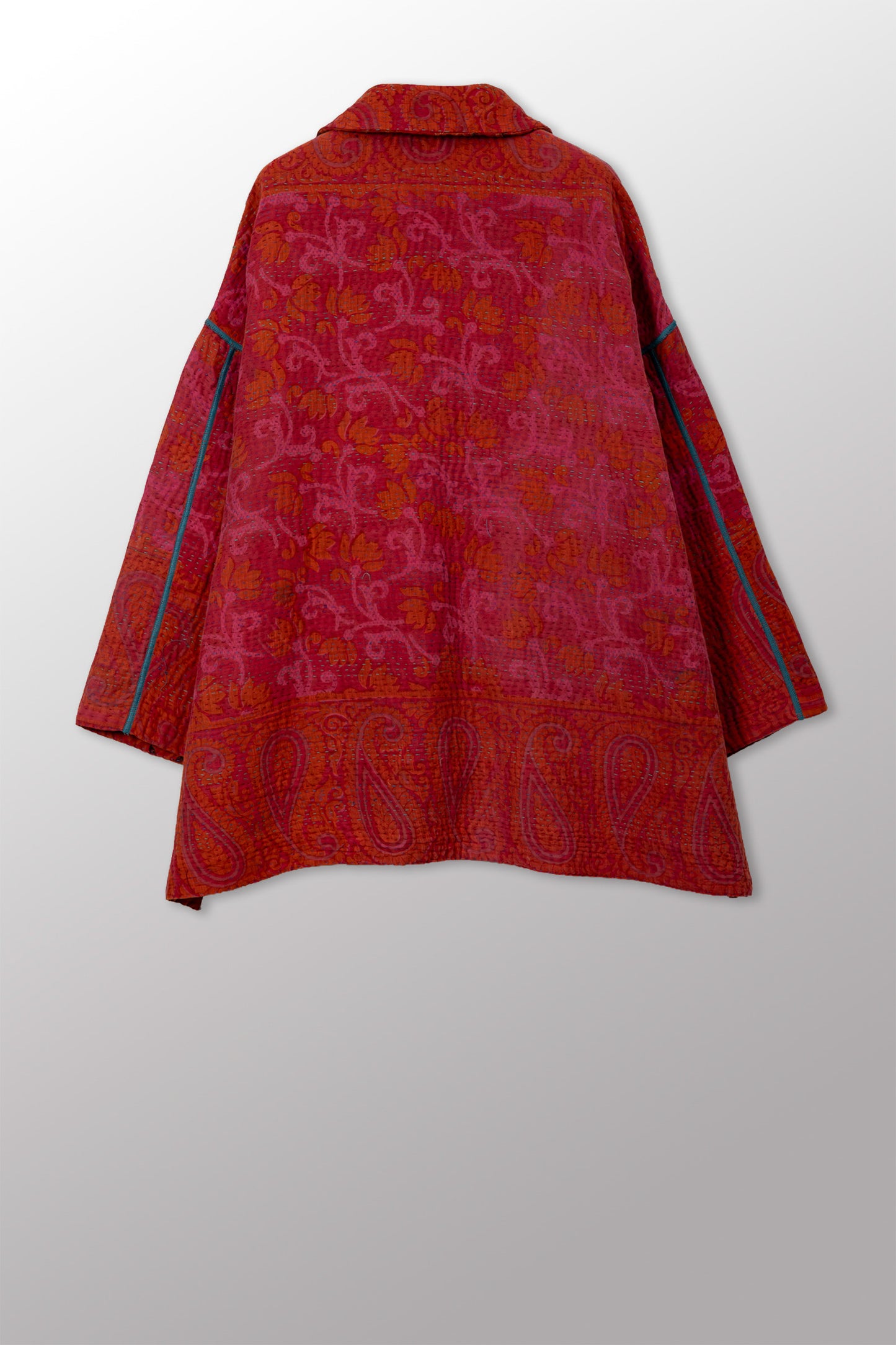 COTTON OVERDYE KANTHA OVERSIZED MINI COAT - ov4332-corg001a -