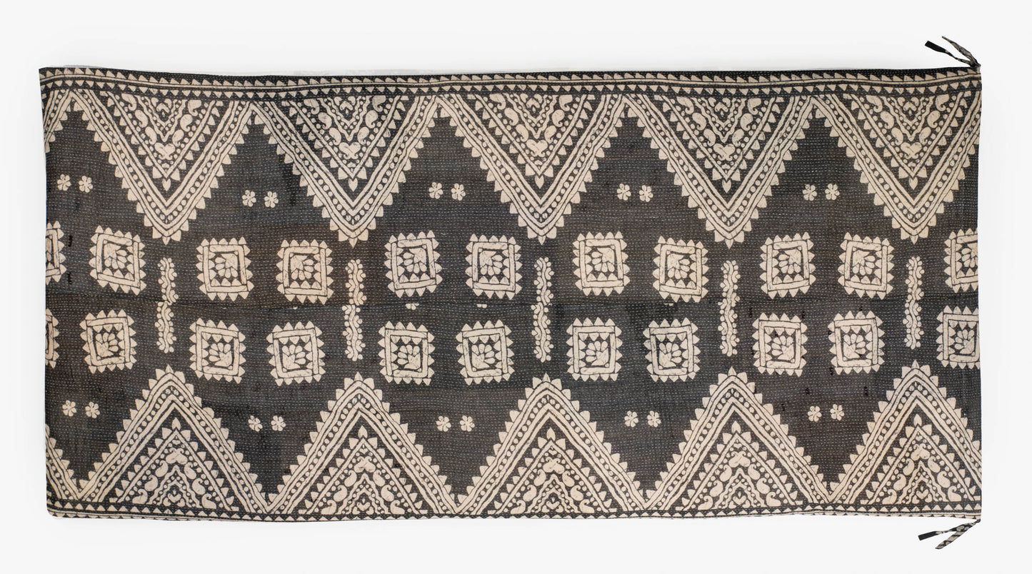 Mosaic Fray Handmade Vintage Kantha Day Bed Mattress Cover -Green