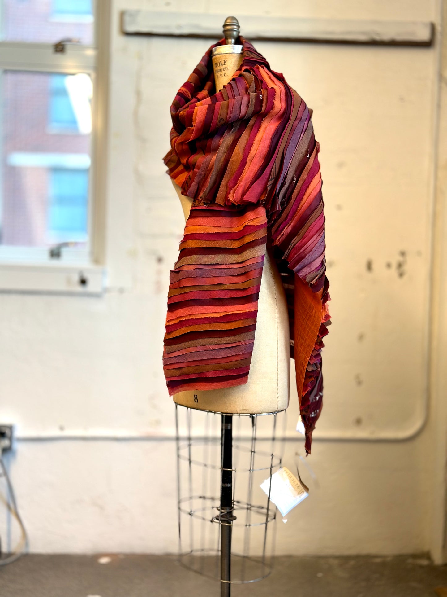 WAVY STRIPE KANTHA SMALL SHAWL - wv2830-org -