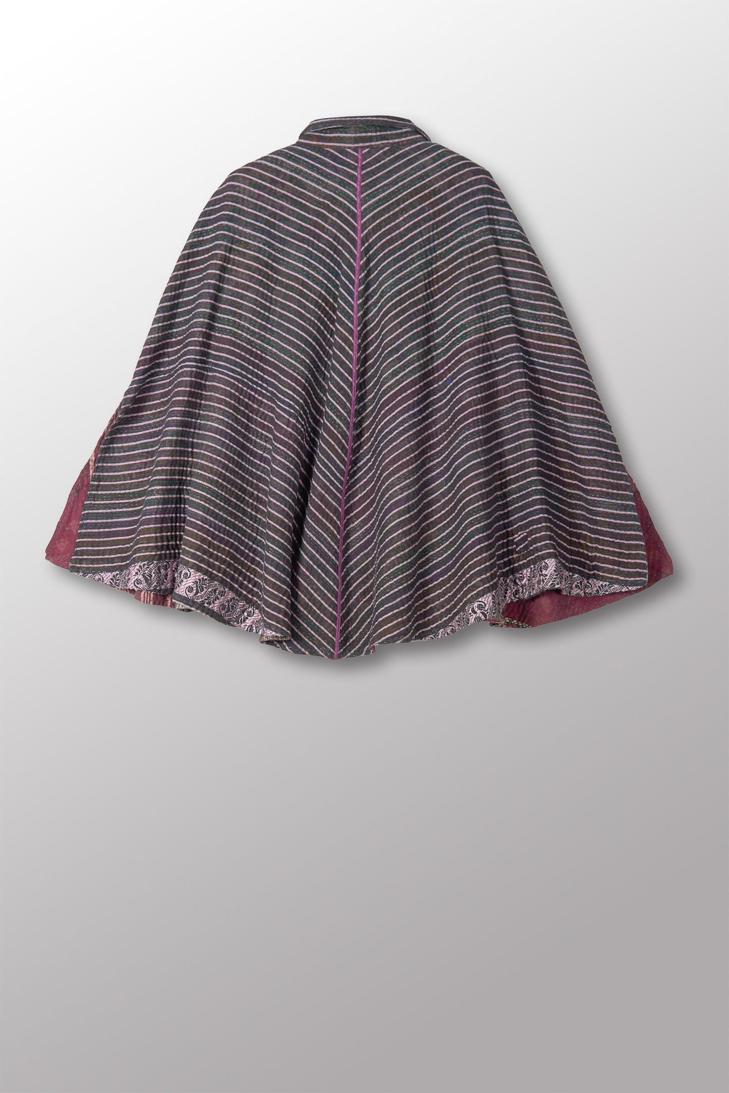 WOVEN VINTAGE COTTON KANTHA MANTLE - fw4069-5001a -