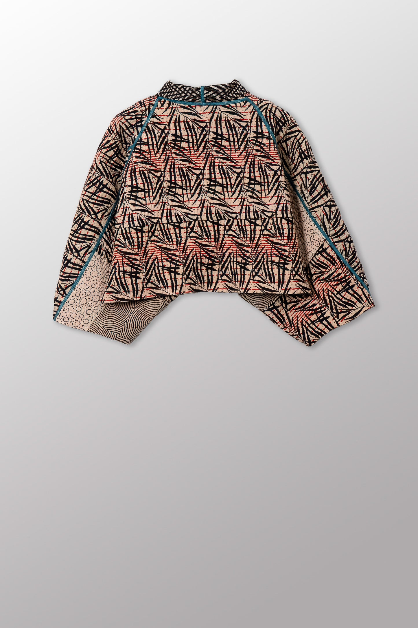 SOHO BAMBOO KANTHA PUFF SLV. SHRUG - bo4062-cblk006a -