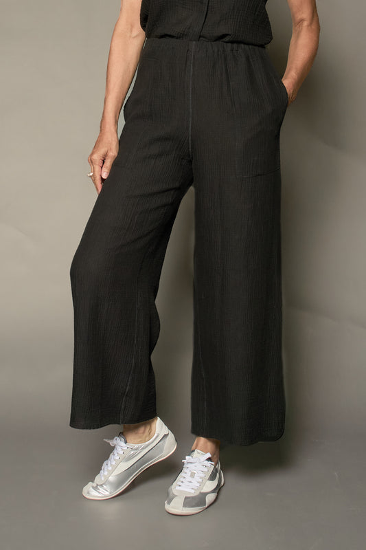 RIPPLE KANTHA SEMI WIDE TROUSERS - rp2679-blk -