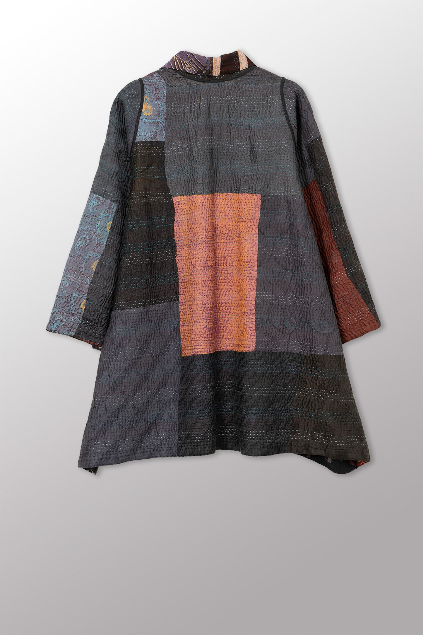 JACQUARD SILK KANTHA A-LINE JKT - js4003-cbkg002a -