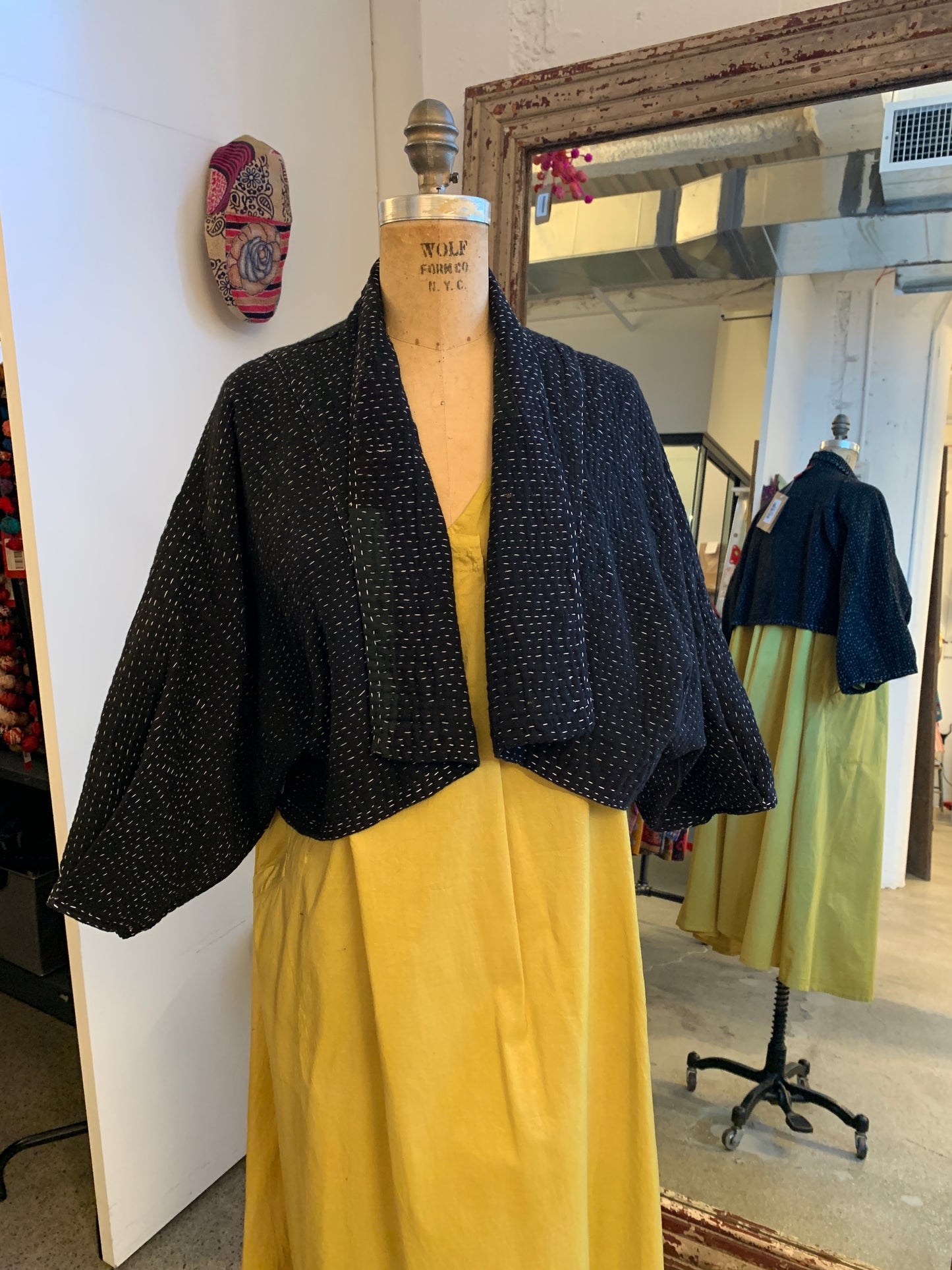 MUJI PATCH KANTHA PUFF SLV. SHRUG - mp4062-biy -