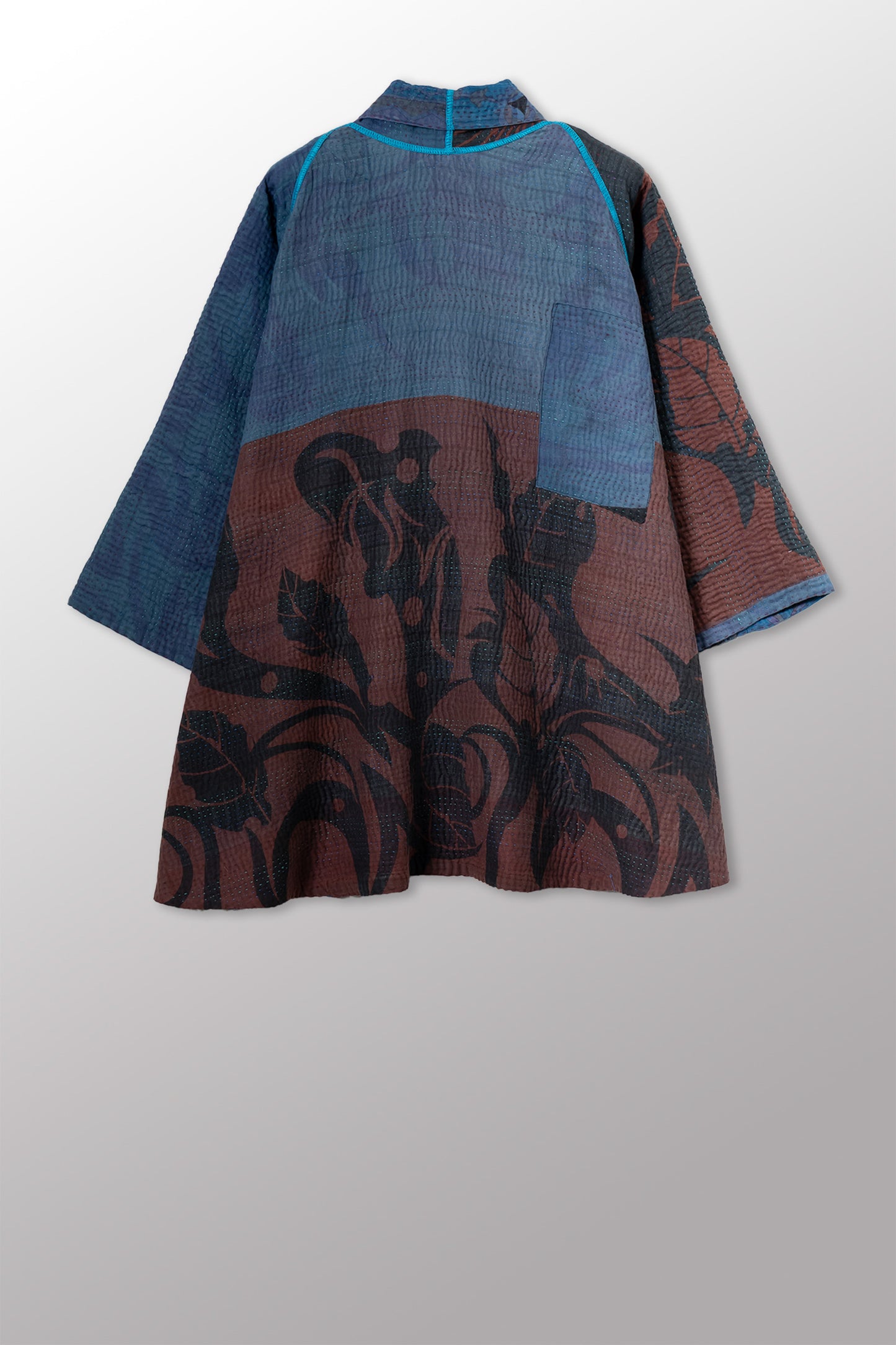 COTTON OVERDYE KANTHA KIMONO JKT - ov4004-cblu003a -