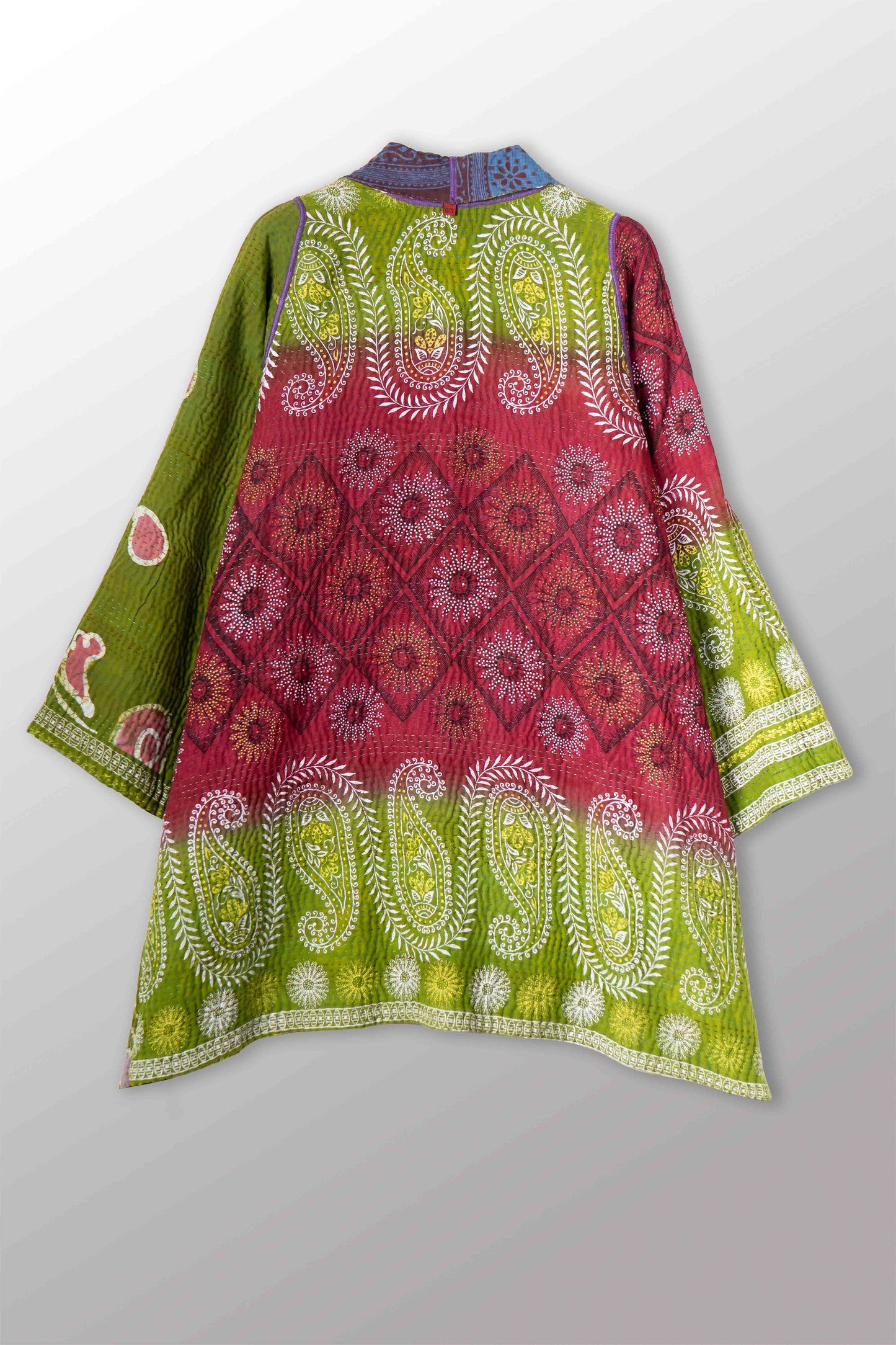 COTTON OVERDYE KANTHA A-LINE JKT - ov4003-cblu035a -