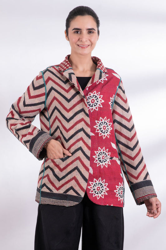 VINTAGE COTTON KANTHA BASIC JKT - cv4052-0013m -