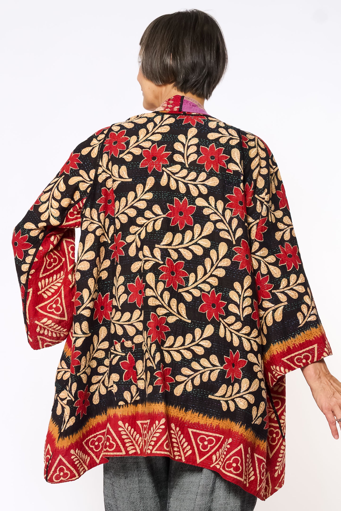 VINTAGE COTTON KANTHA A-LINE JKT - cv2003-0170a -