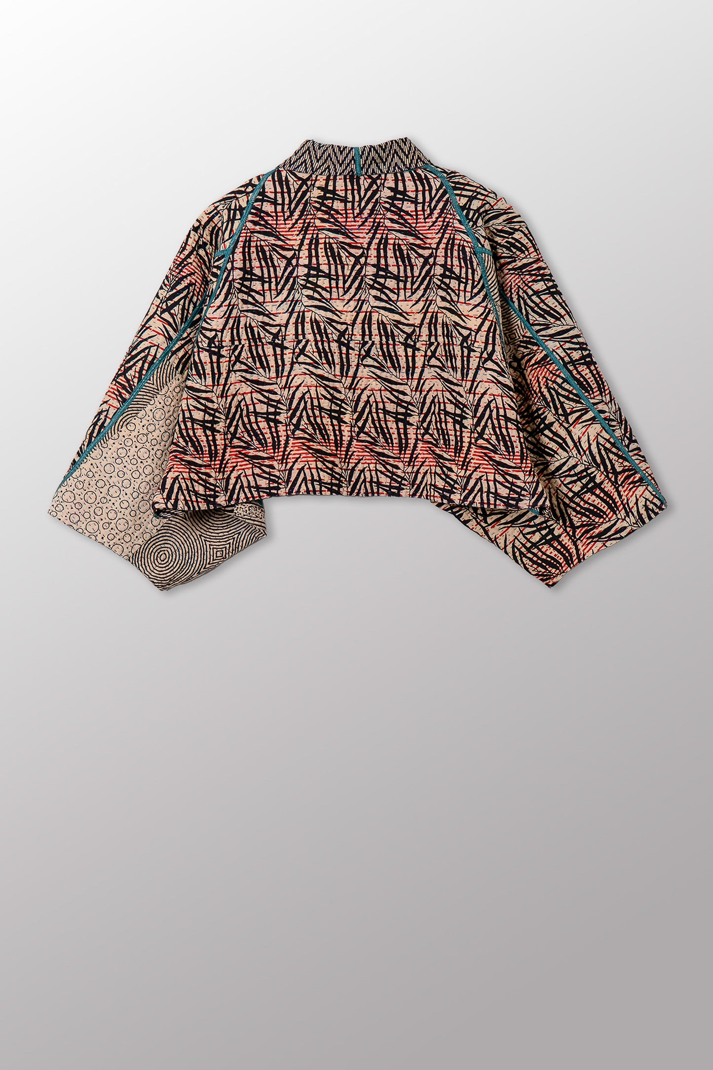 SOHO BAMBOO KANTHA PUFF SLV. SHRUG - bo4062-cblk002a -
