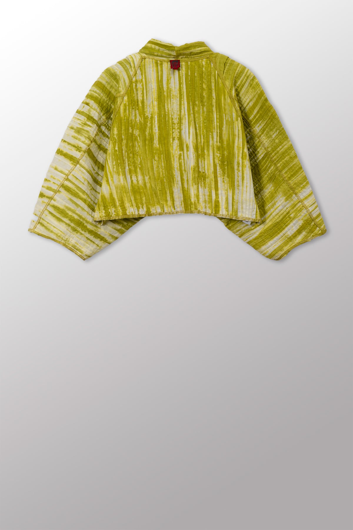 CAMBRIC TIE DYE RIPPLE TUCK PUFF SLV. SHRUG - tr1062-lim -