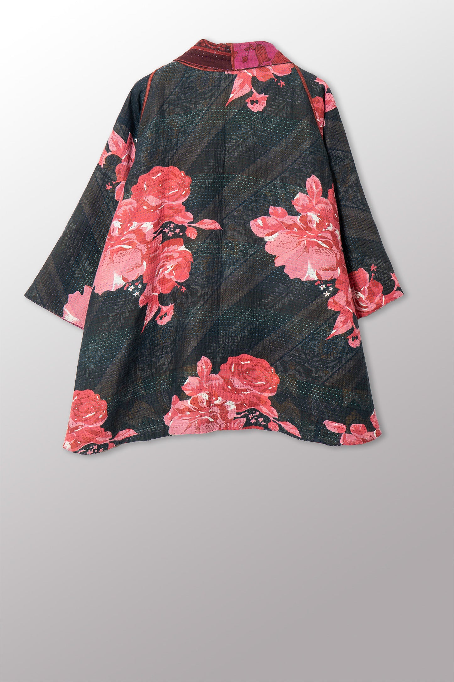 VINTAGE COTTON KANTHA KIMONO JKT - cv4004-0214a -