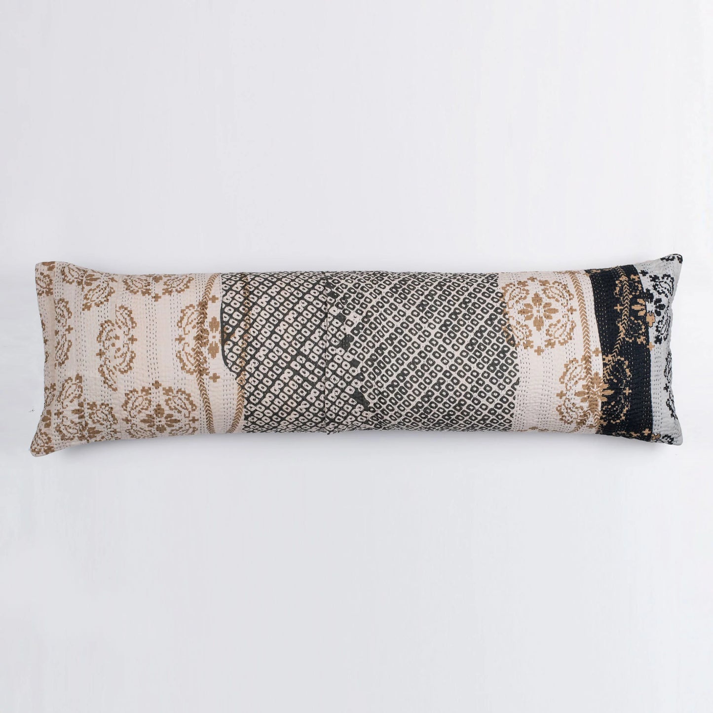 Cotton Ombre Handmade Kantha Lumber Pillow - Gray