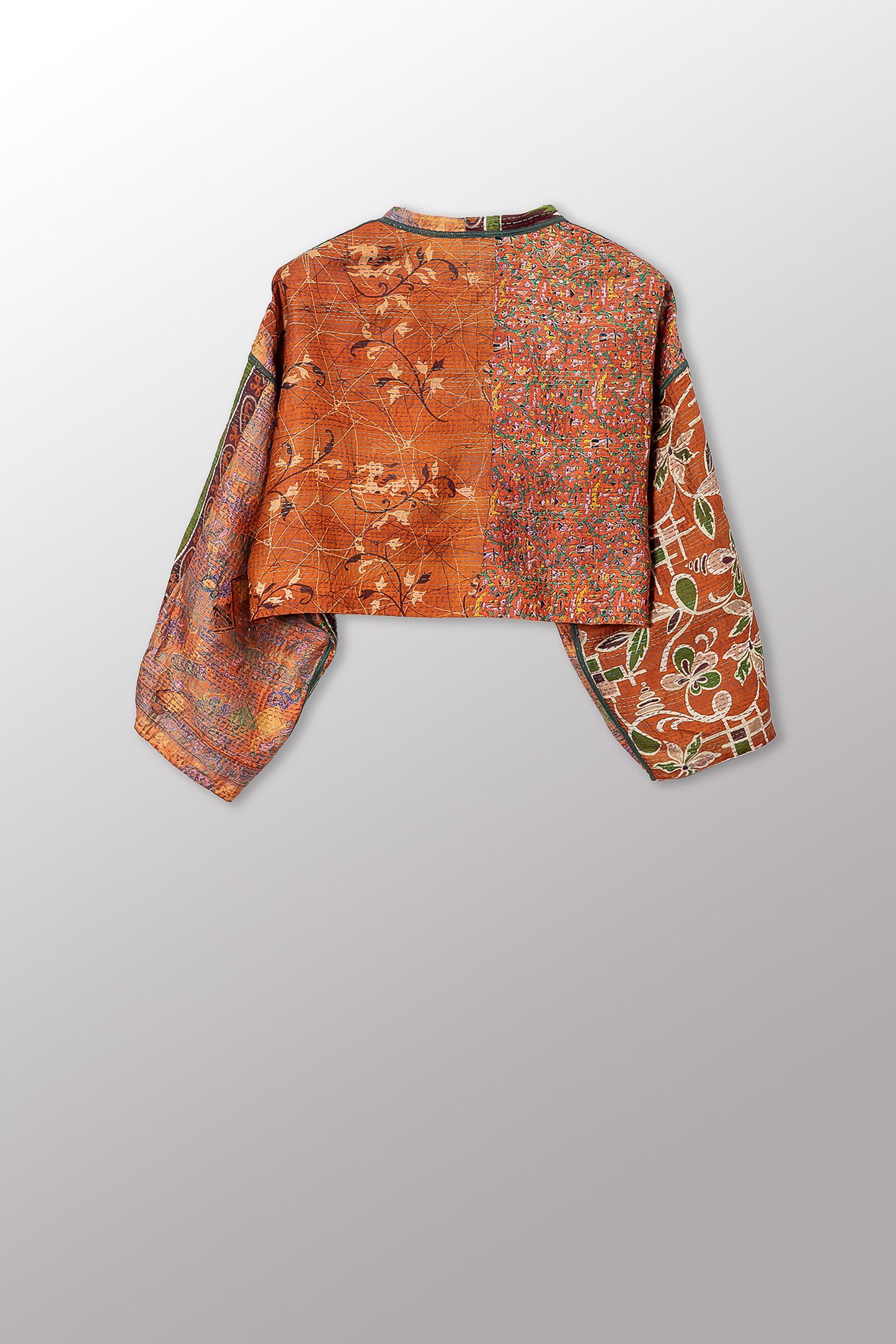 VINTAGE SILK KANTHA SLEEVE JACKET - sv2090-0003s -