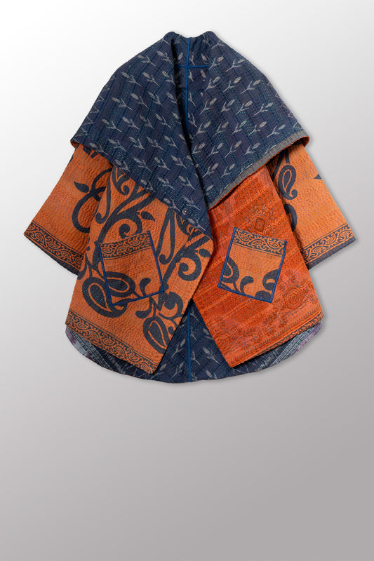 COTTON OVERDYE KANTHA CIRCULAR LONG JKT - ov4009-corg005a -