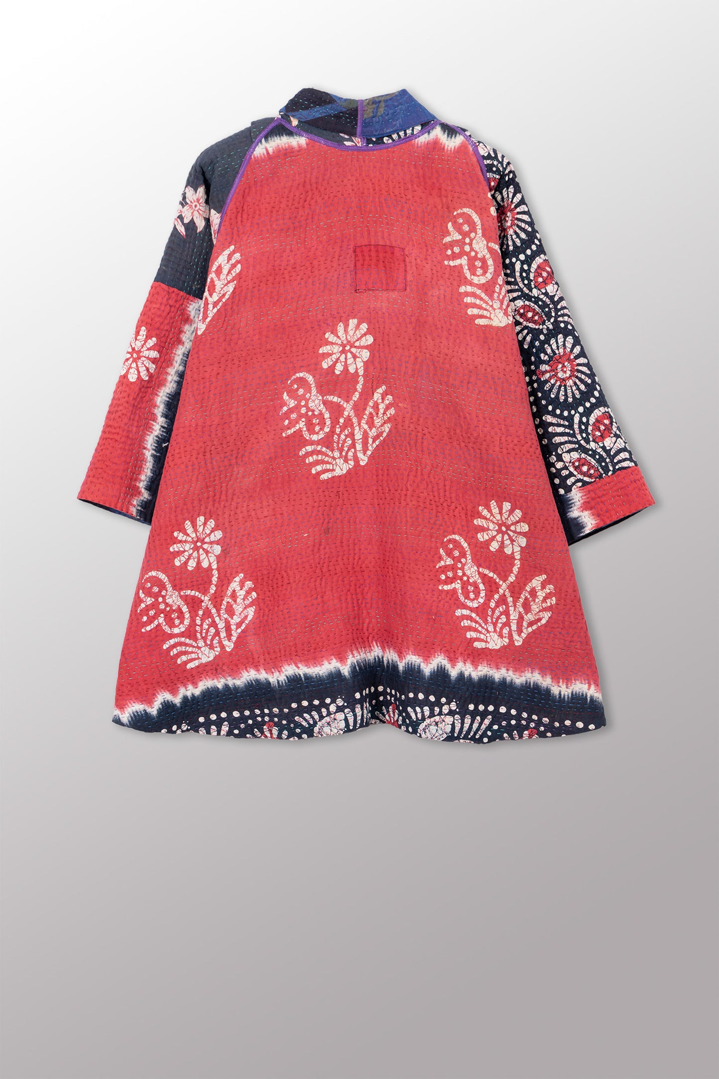 COTTON OVERDYE KANTHA KIMONO JKT - ov4004-cblu002a -