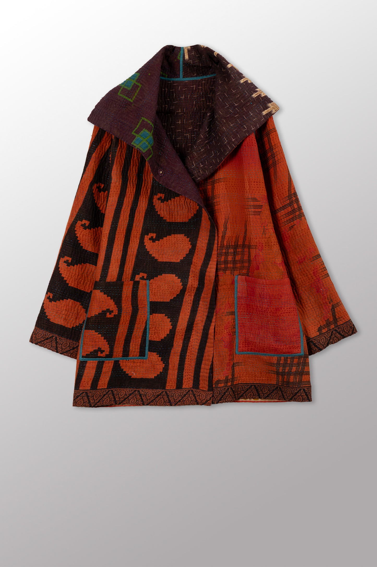 COTTON OVERDYE KANTHA POCKET JKT - ov4002-corg015a -