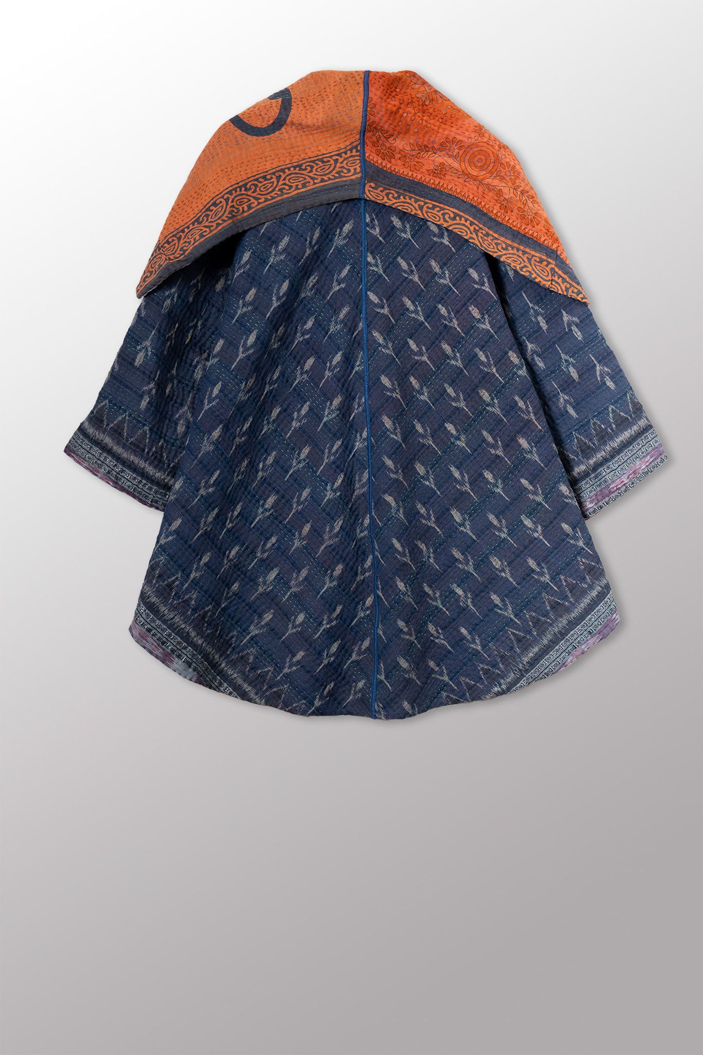 COTTON OVERDYE KANTHA CIRCULAR LONG JKT - ov4009-corg005a -