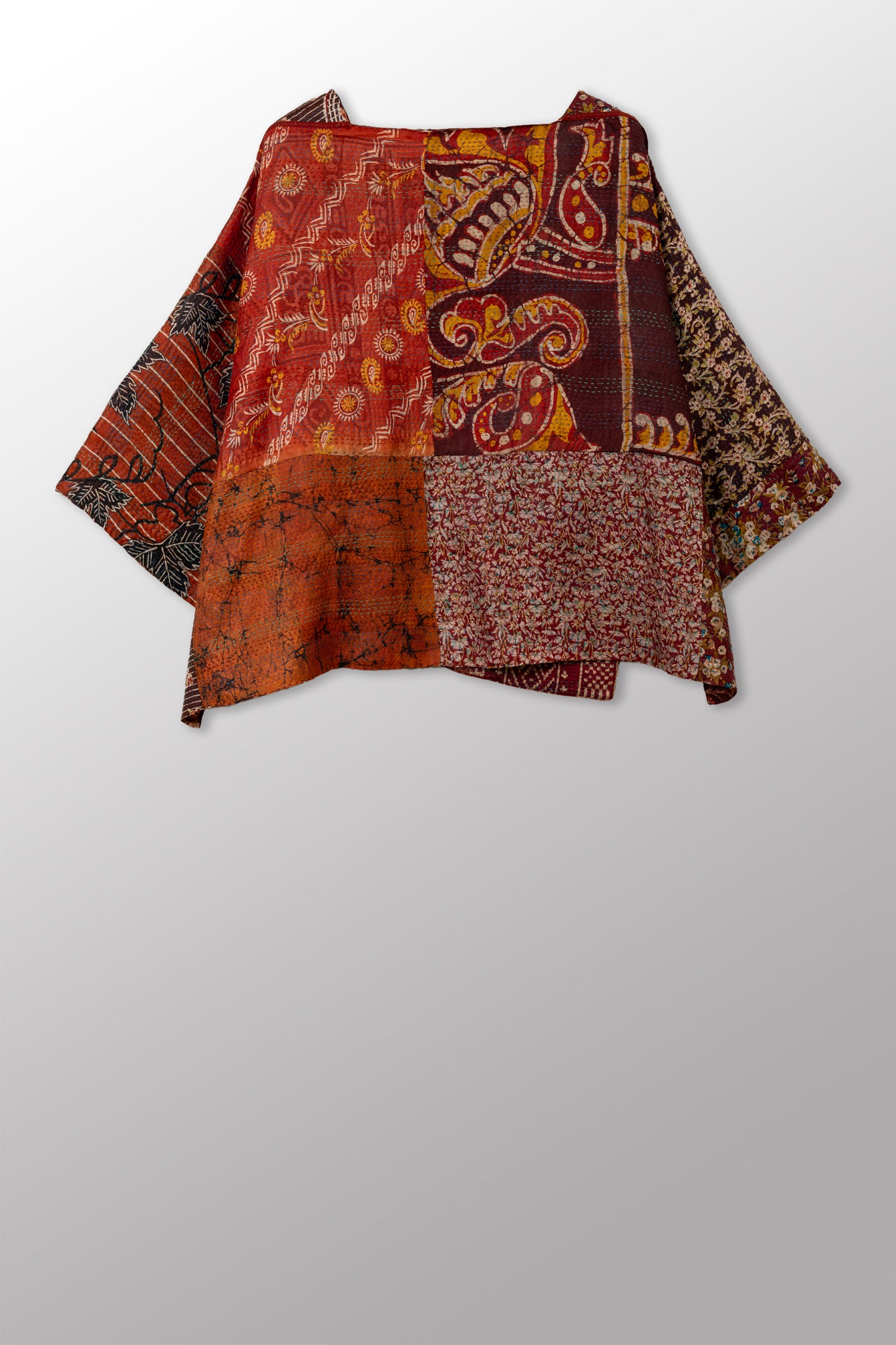 VINTAGE SILK KANTHA 3/4 SLV. CROP TOP MIO - sv2538-0020a -