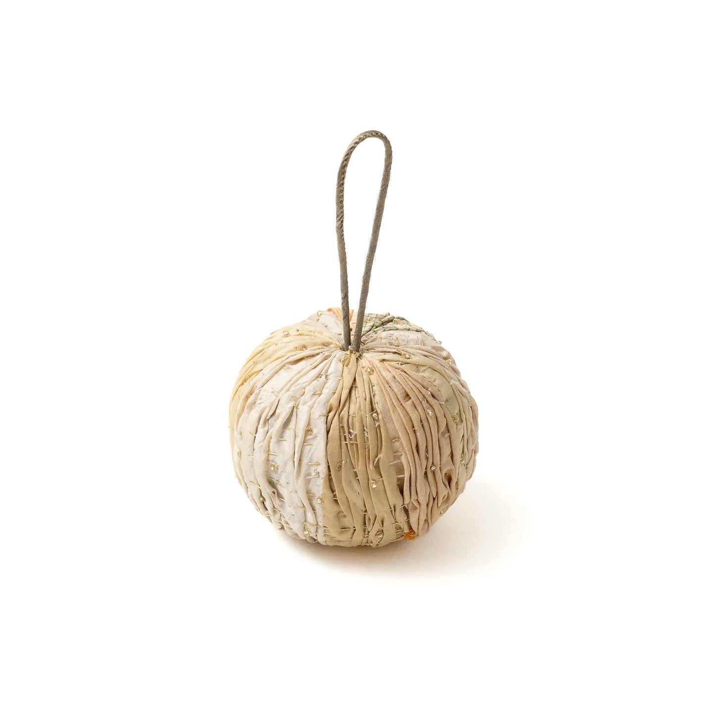 Christmas Ornament (Metallic Kantha) - Ivory