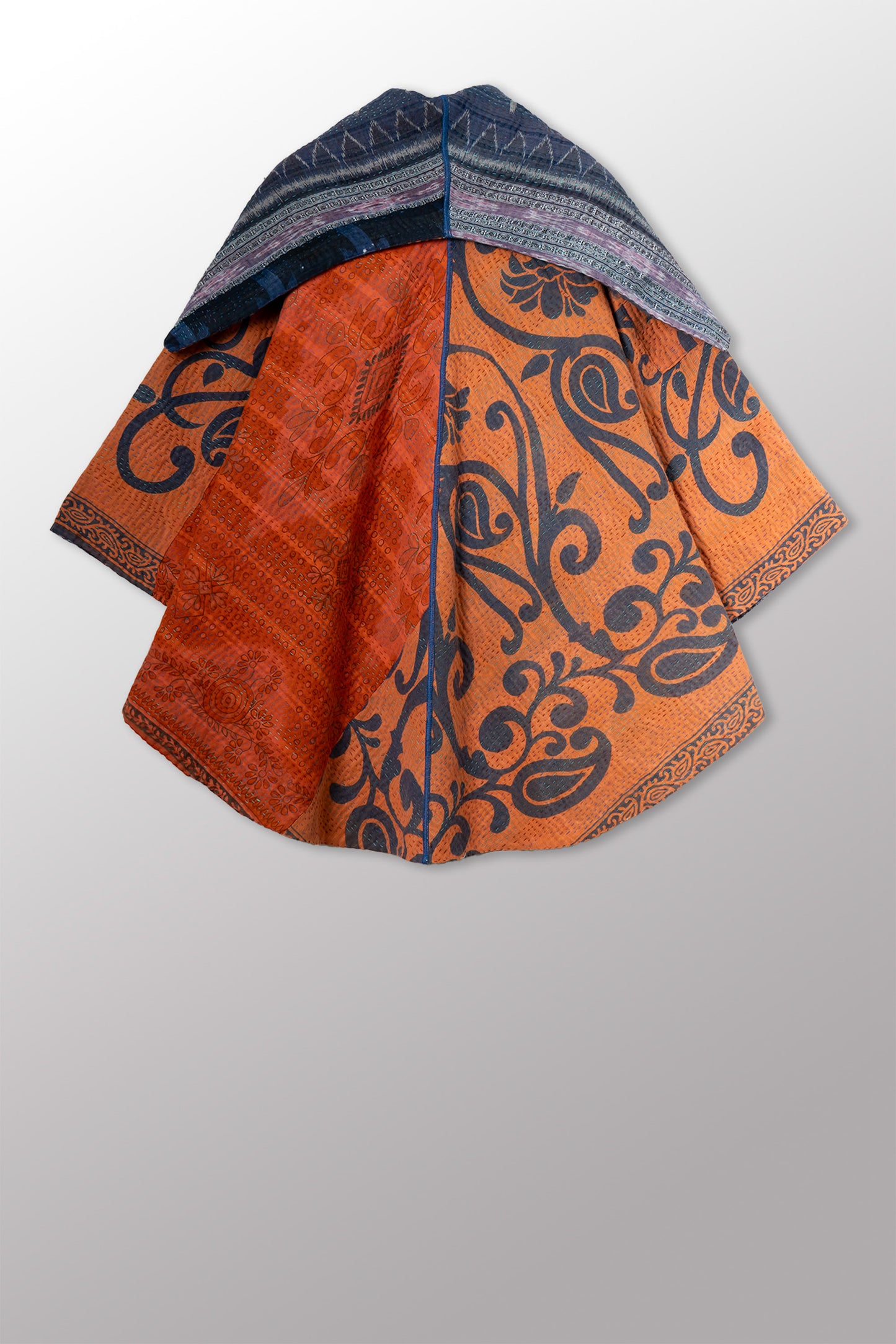 COTTON OVERDYE KANTHA CIRCULAR LONG JKT - ov4009-corg005a -