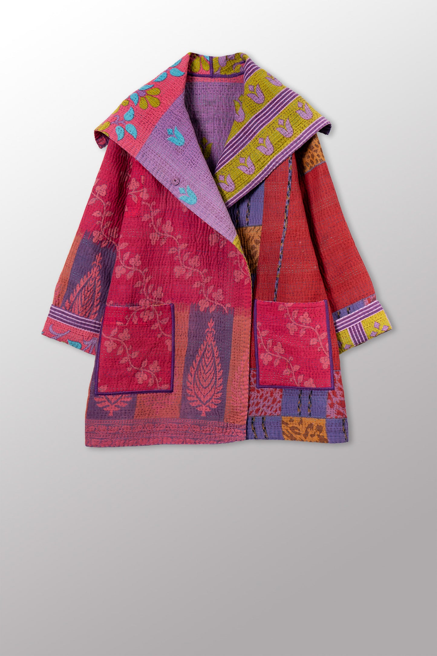 COTTON OVERDYE KANTHA POCKET JKT - ov4002-cpik001a -