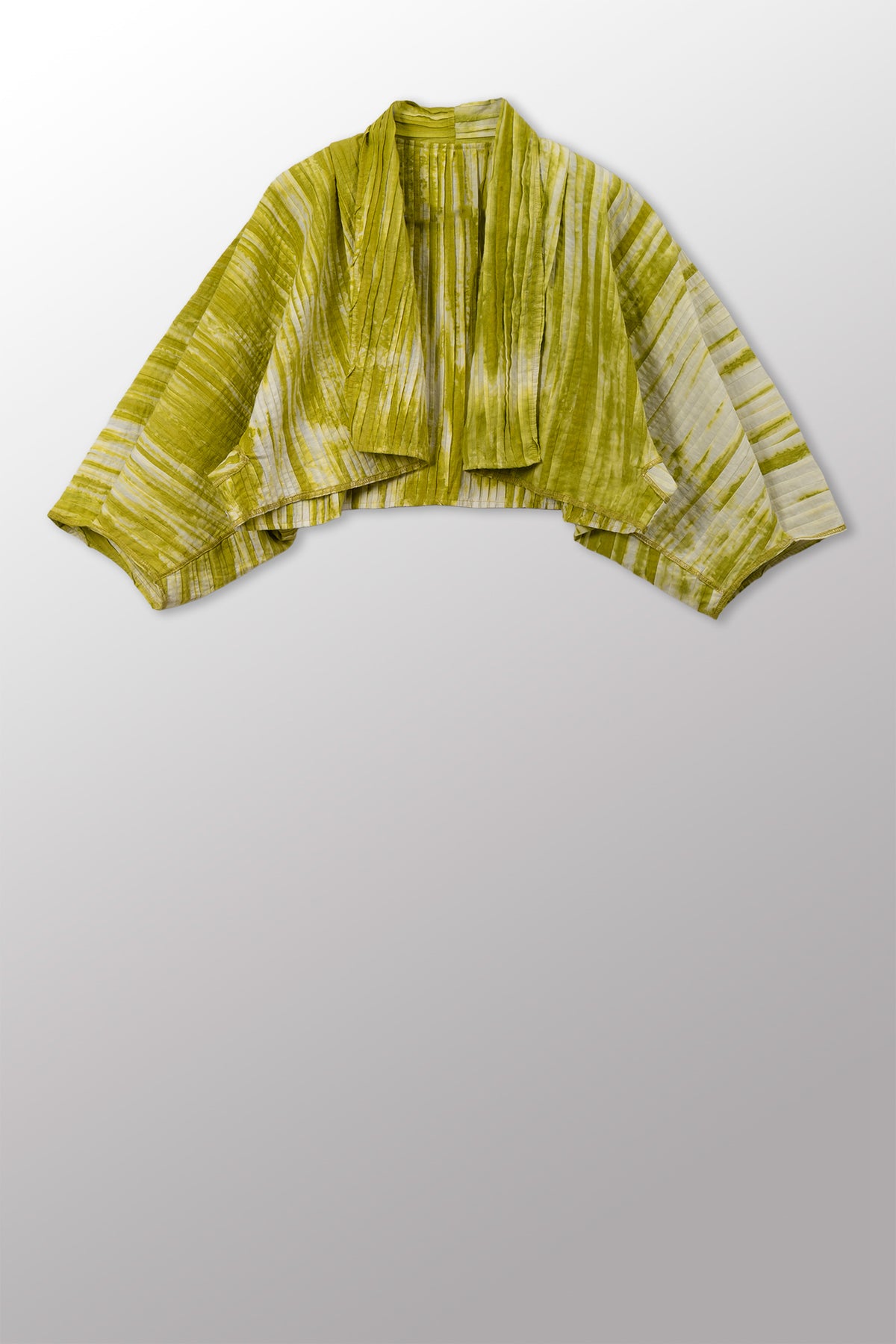 CAMBRIC TIE DYE RIPPLE TUCK PUFF SLV. SHRUG - tr1062-lim -