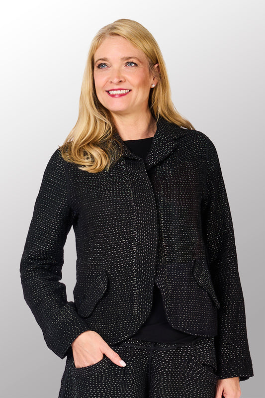 MUJI PATCH KANTHA CROPPED BASIC JACKET - mp4096-biy -