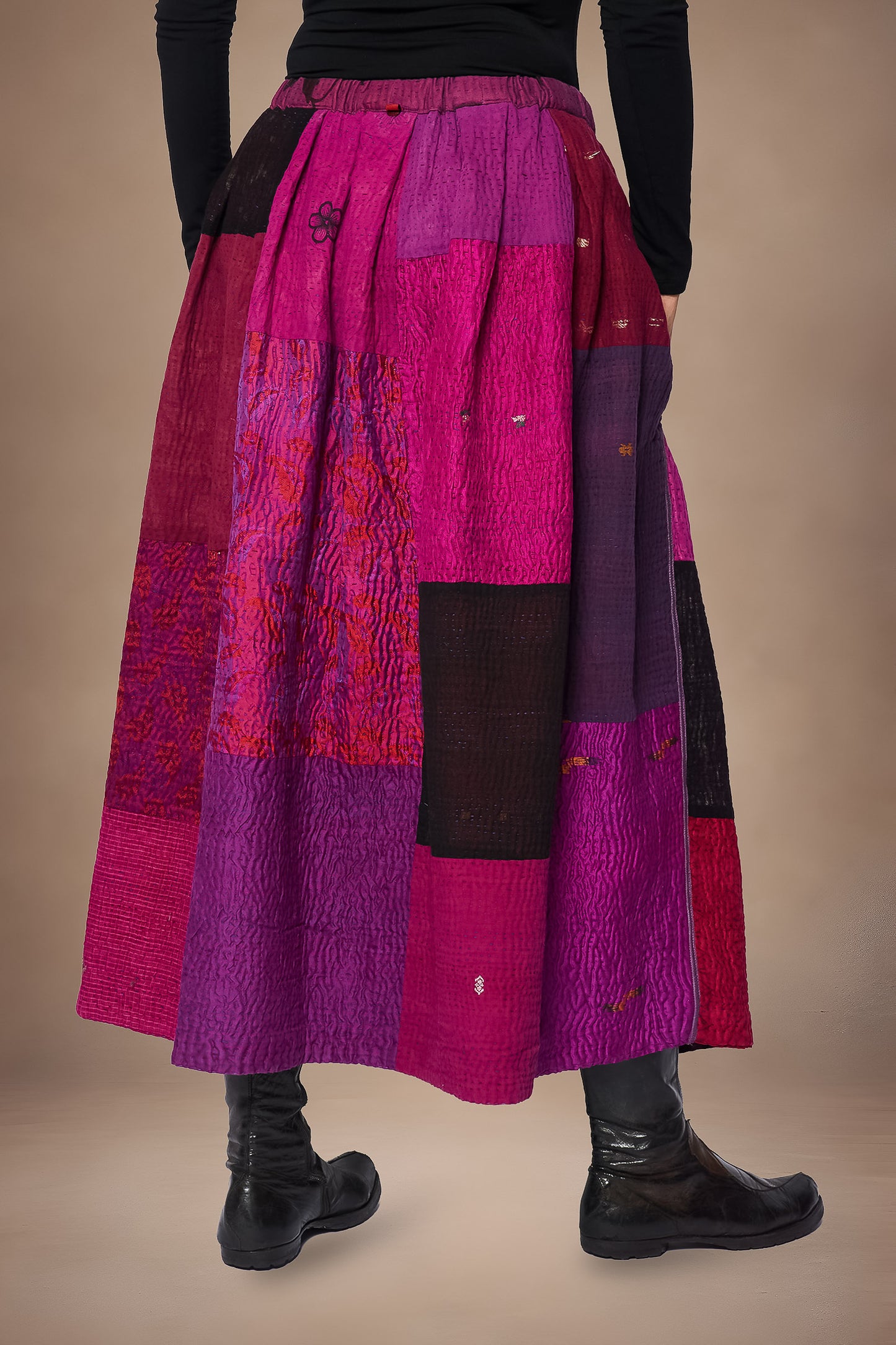 TUCKED GATHER SKIRT - oc4663-prp -