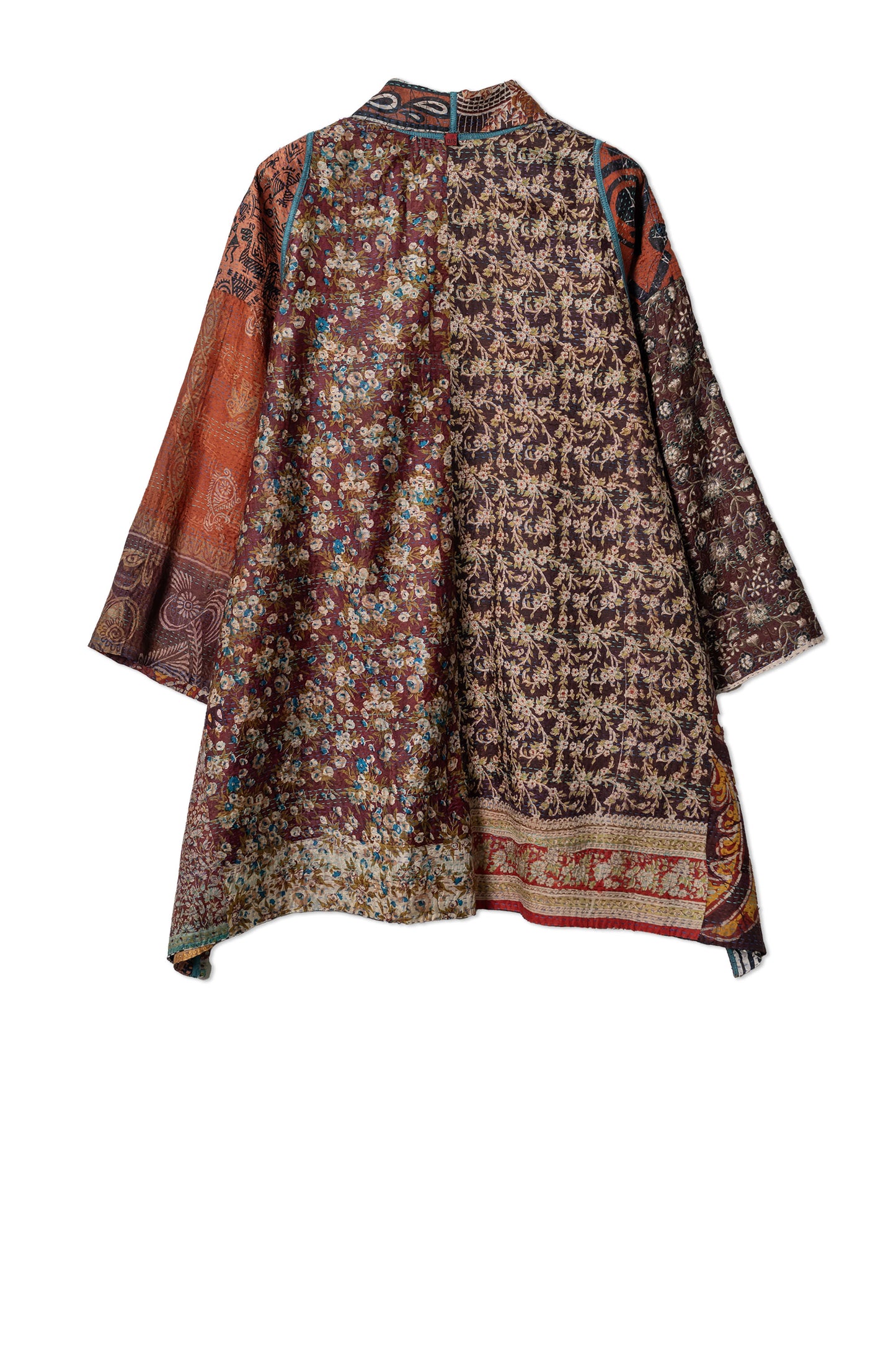 VINTAGE SILK KANTHA A-LINE JKT - sv2003-0416a -