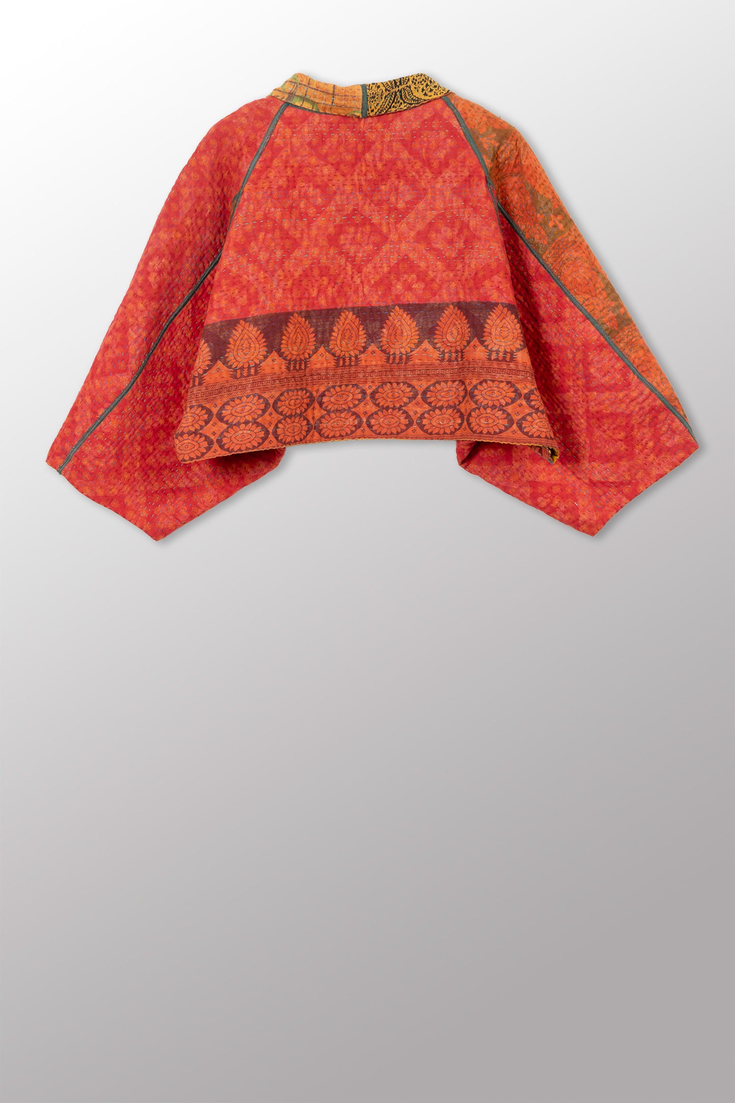 VINTAGE COTTON KANTHA  PUFF SLV. SHRUG - cv4062-0058a -