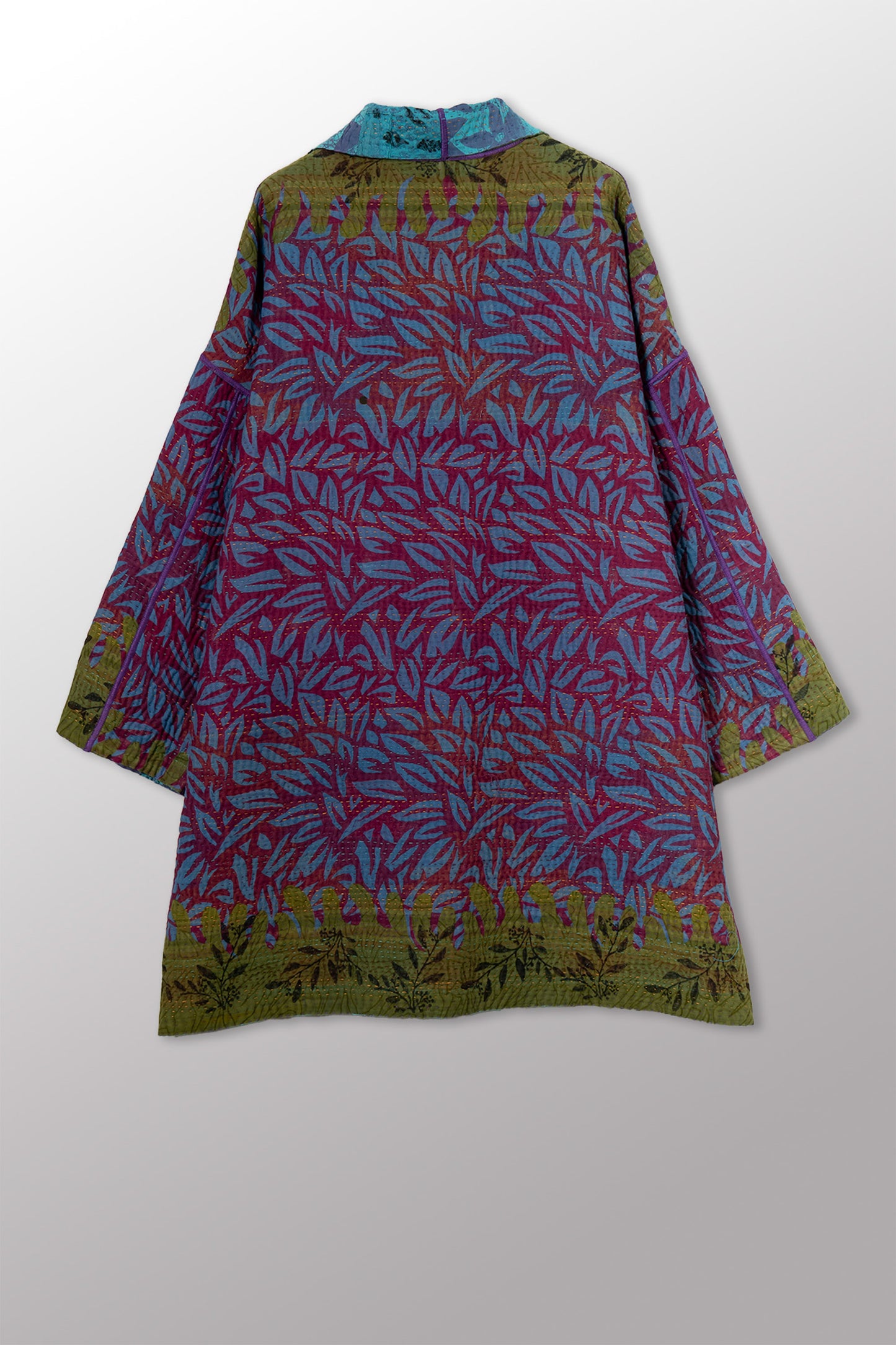 COTTON OVERDYE KANTHA HAORI JACKET - ov4068-ctuq003a -
