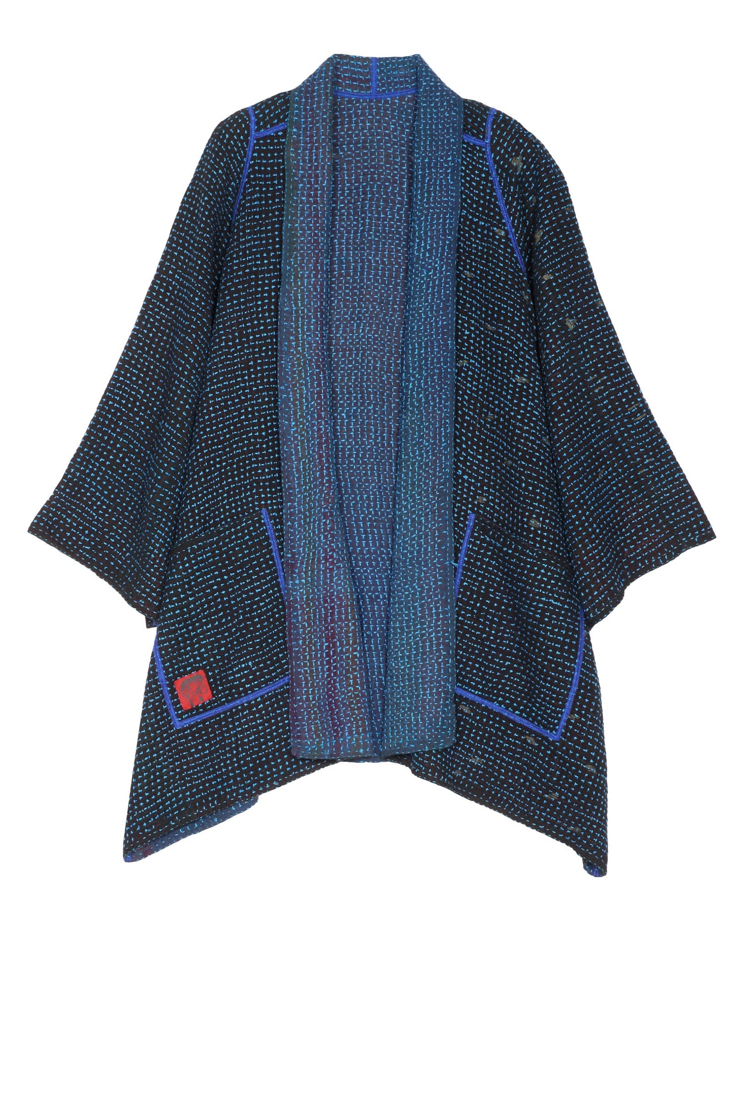 WAFFLE KANTHA A-LINE JKT - wf3003-blu -