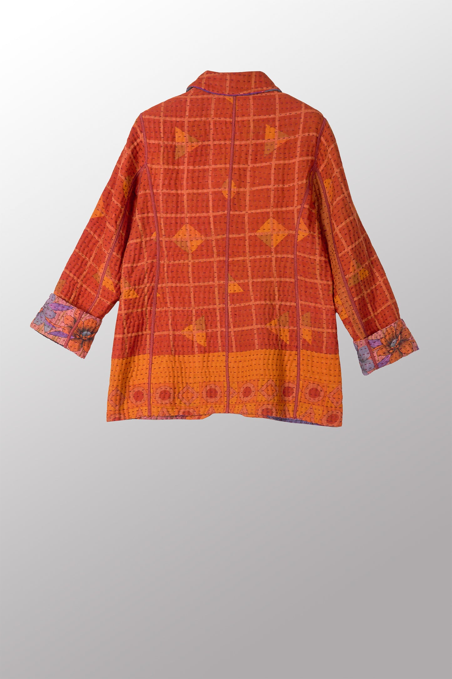 VINTAGE COTTON BBK KANTHA BASIC JACKET - bl-bb4052-0001s -