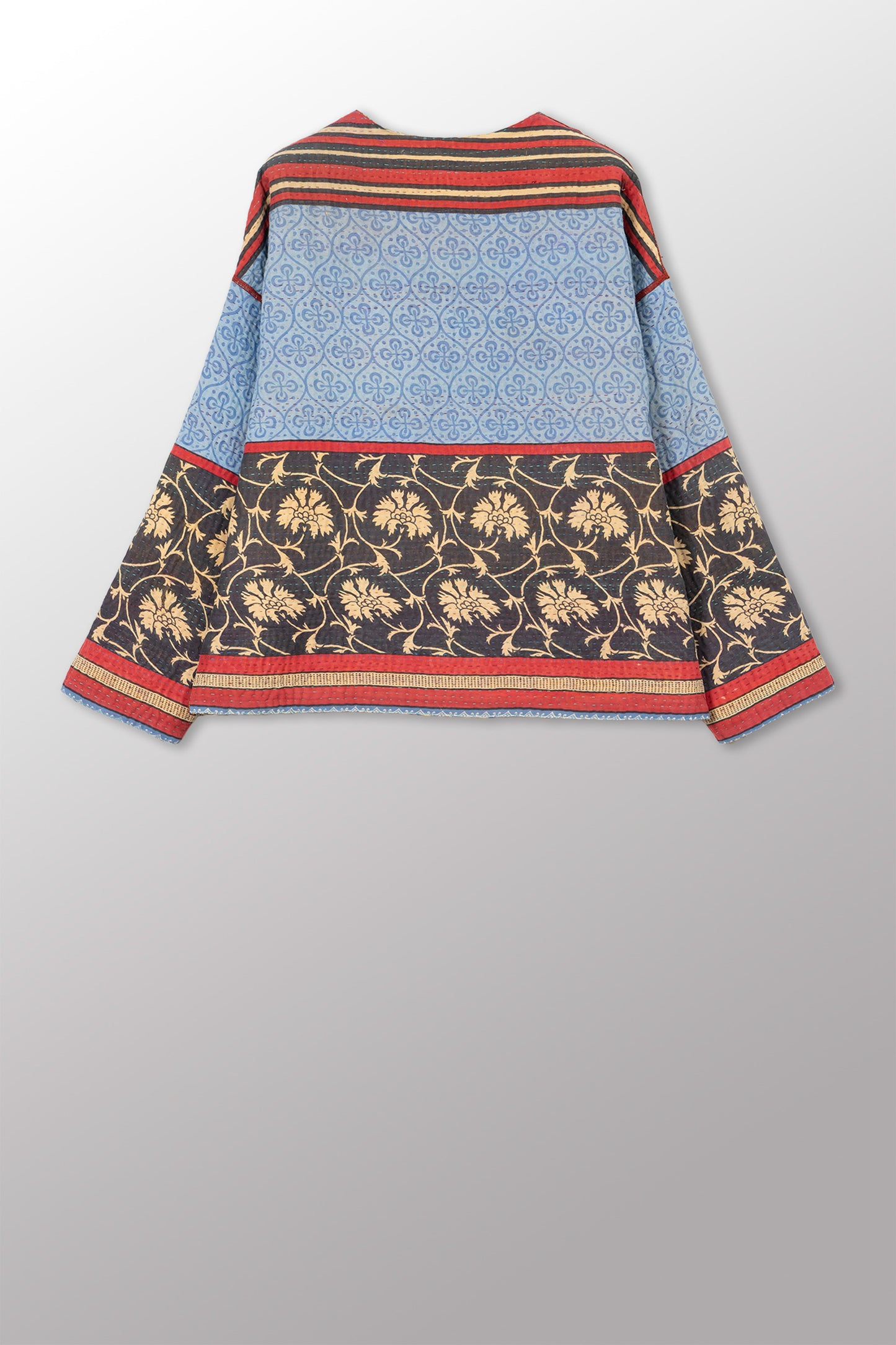 VINTAGE COTTON KANTHA CREW NECK SHORT JKT - cv4053-0071a -