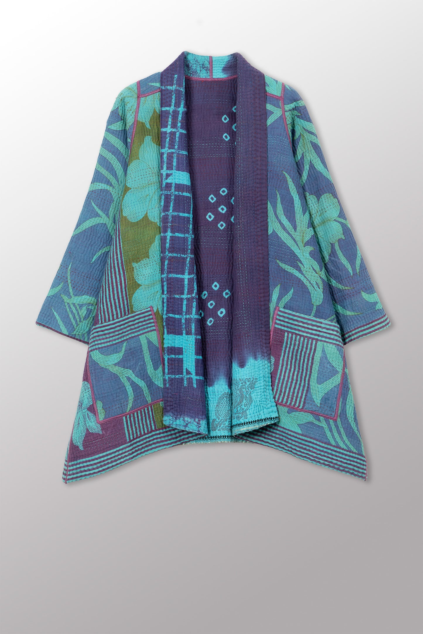 VINTAGE COTTON KANTHA A-LINE JKT - cv4003-0464a -