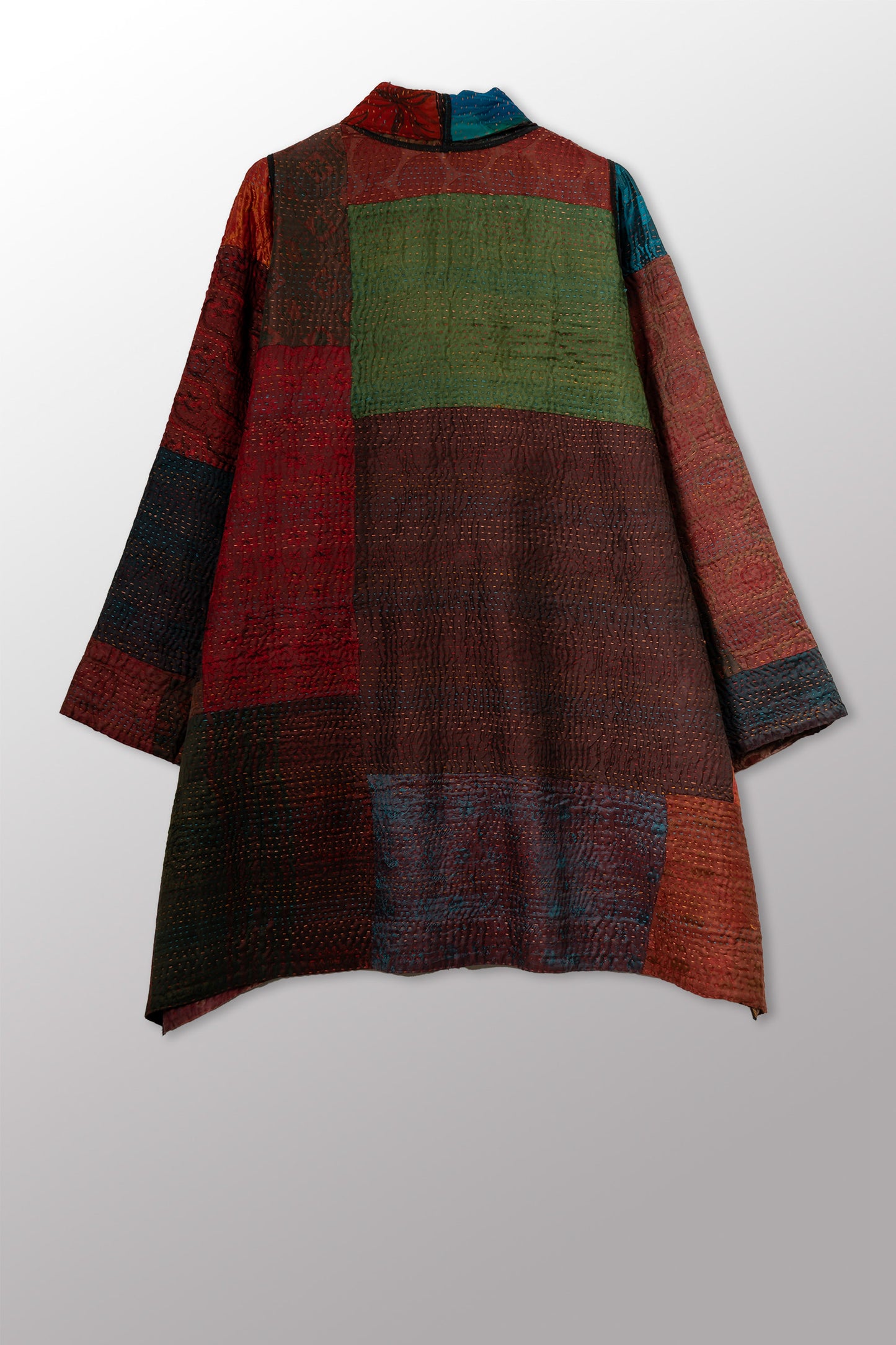 JACQUARD SILK KANTHA A-LINE JKT - js4003-cbrn003w -