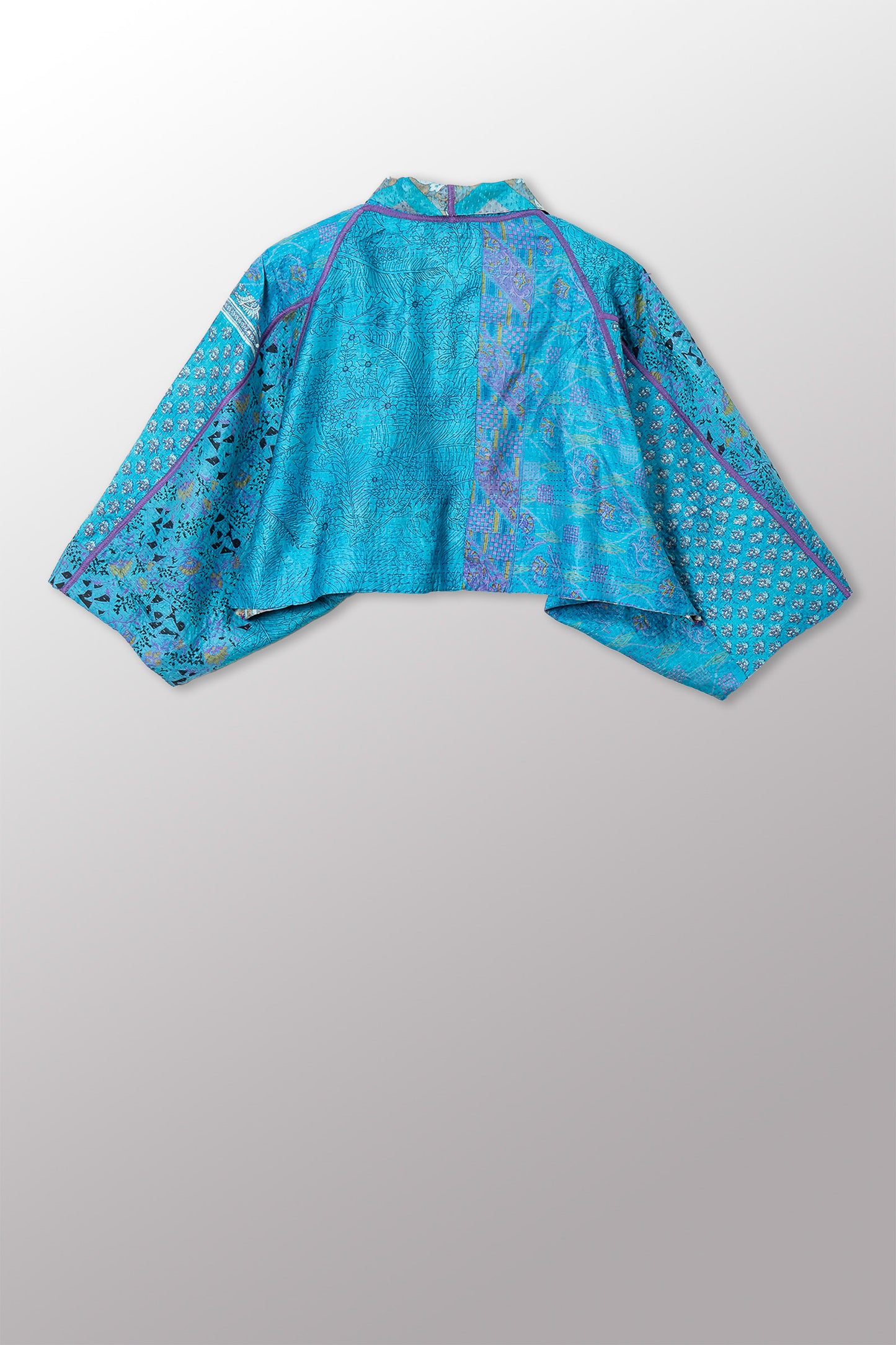 VINTAGE SILK KANTHA PUFF SLV. SHRUG - sv2062-0030a -