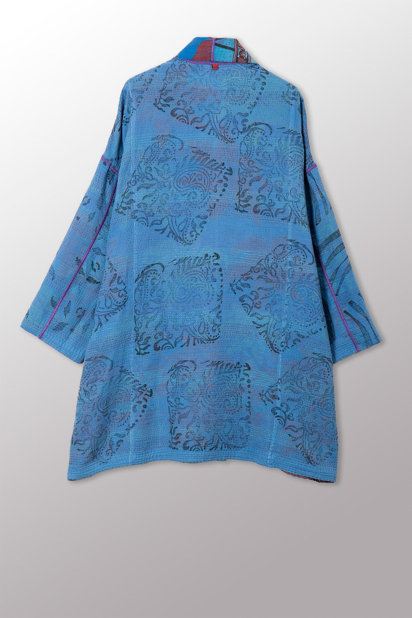 VINTAGE COTTON & NEW VOILE KANTHA HAORI JACKET - cn2068-0004a -