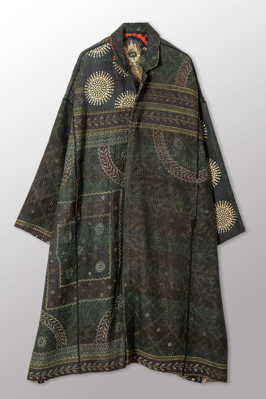 VINTAGE COTTON KANTHA NEW OVERSIZED COAT - cv4342-0012a -