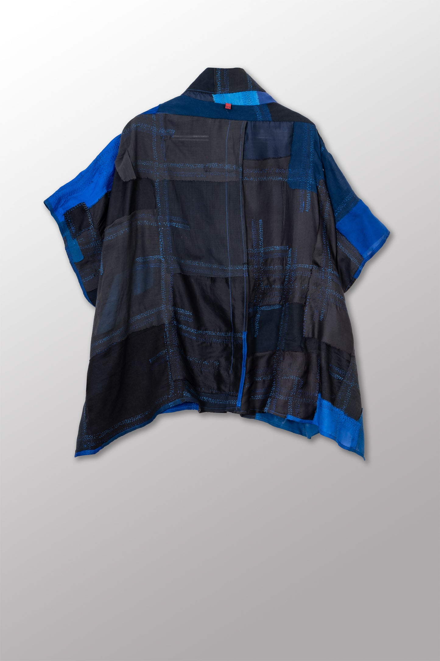 MOSAIC OMBRE KANTHA PONCHO TOP - mo1568-blu -