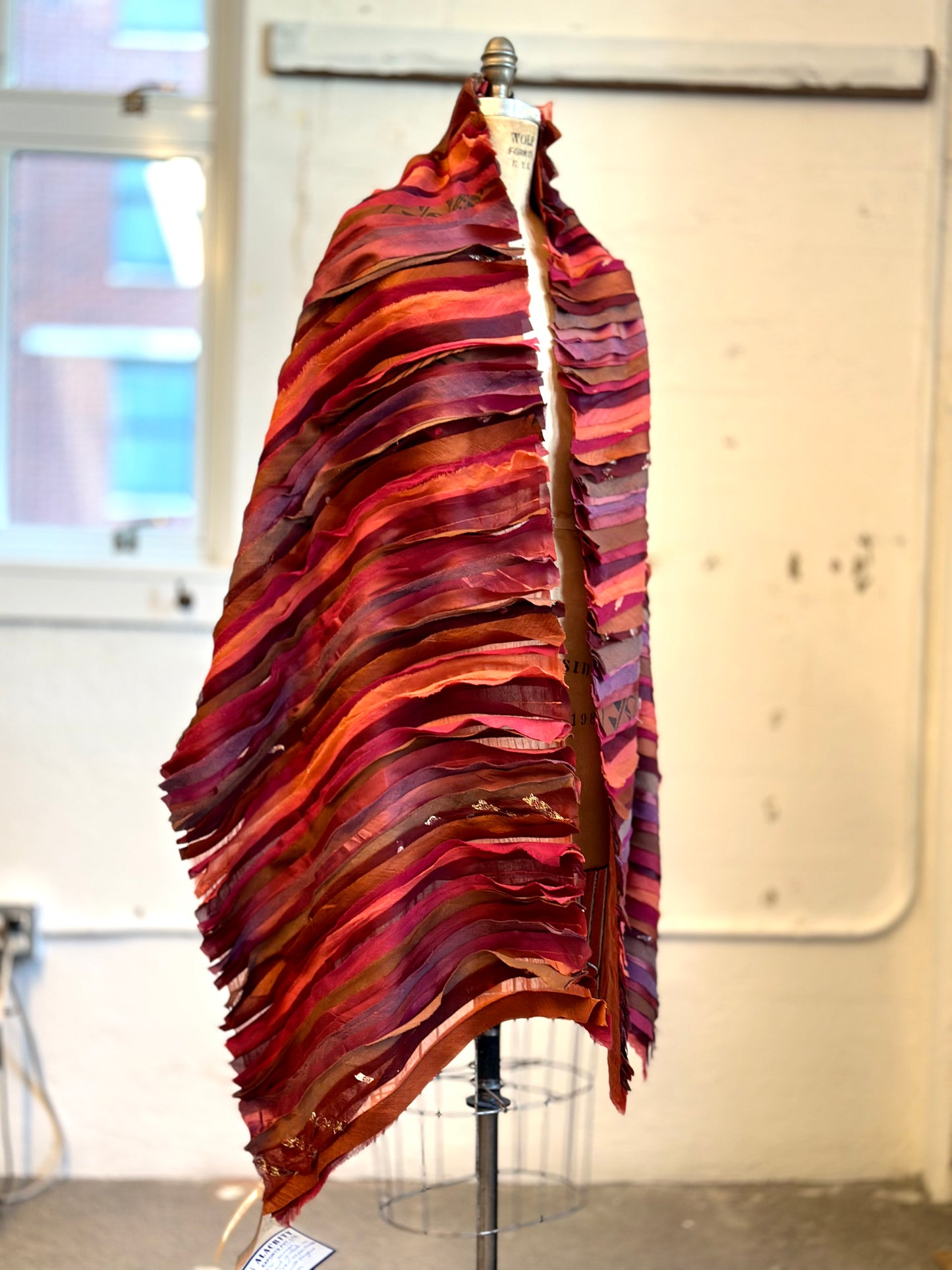 WAVY STRIPE KANTHA SMALL SHAWL - wv2830-org -