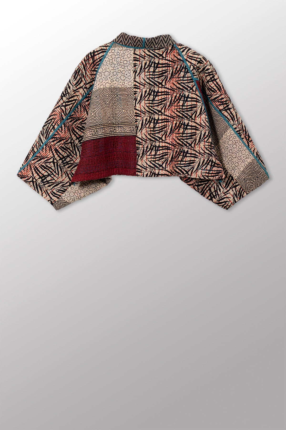 SOHO BAMBOO KANTHA PUFF SLV. SHRUG - bo4062-cblk008a -