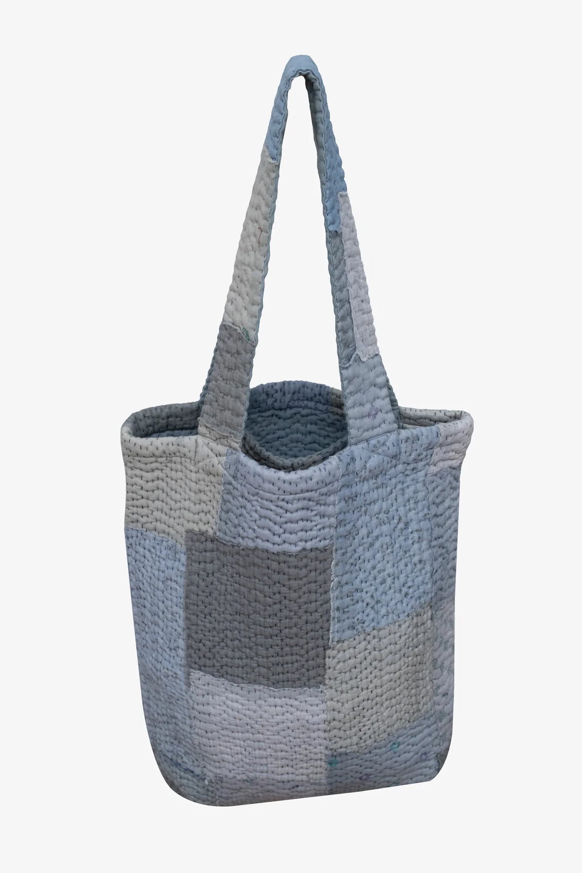 Mosaic Fray Handmade Vintage Kantha Tote Bag -Hydrengea